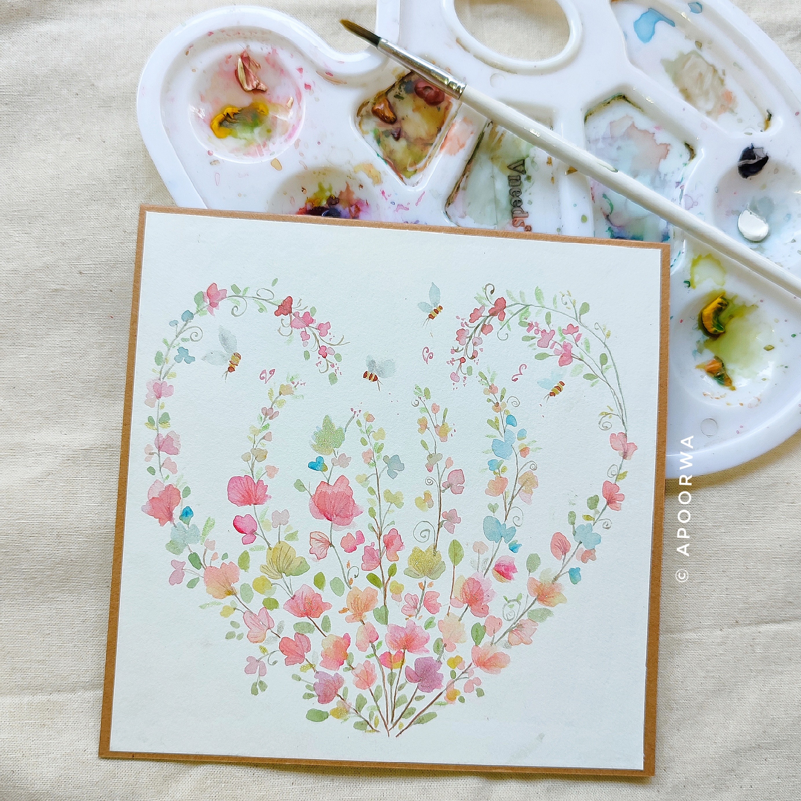 Watercolour Floral Card by Nirasha Udyani