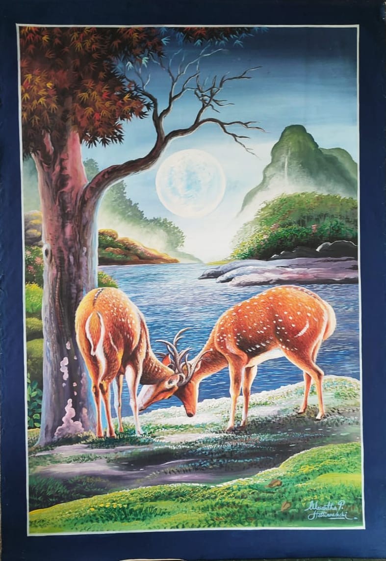 Two Loving Deers by Wasantha Hetti Arachchi