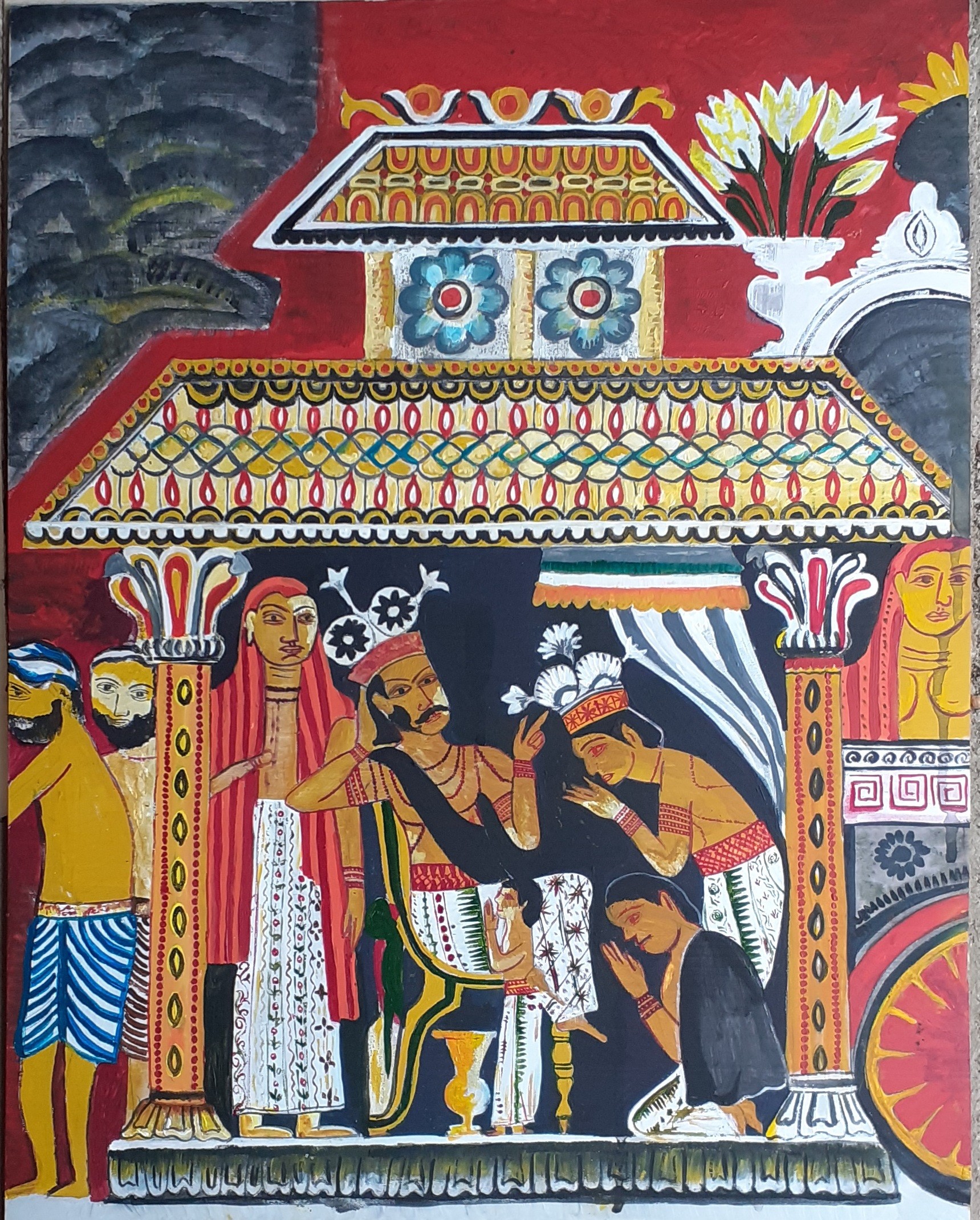 Traditional Temple Painting by Thilini Samarathunga