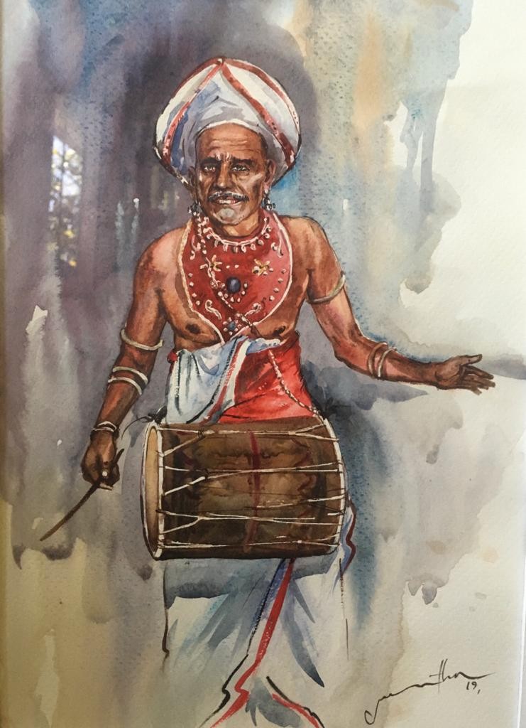 Traditional  Drummer by Jeewantha Samarakoon