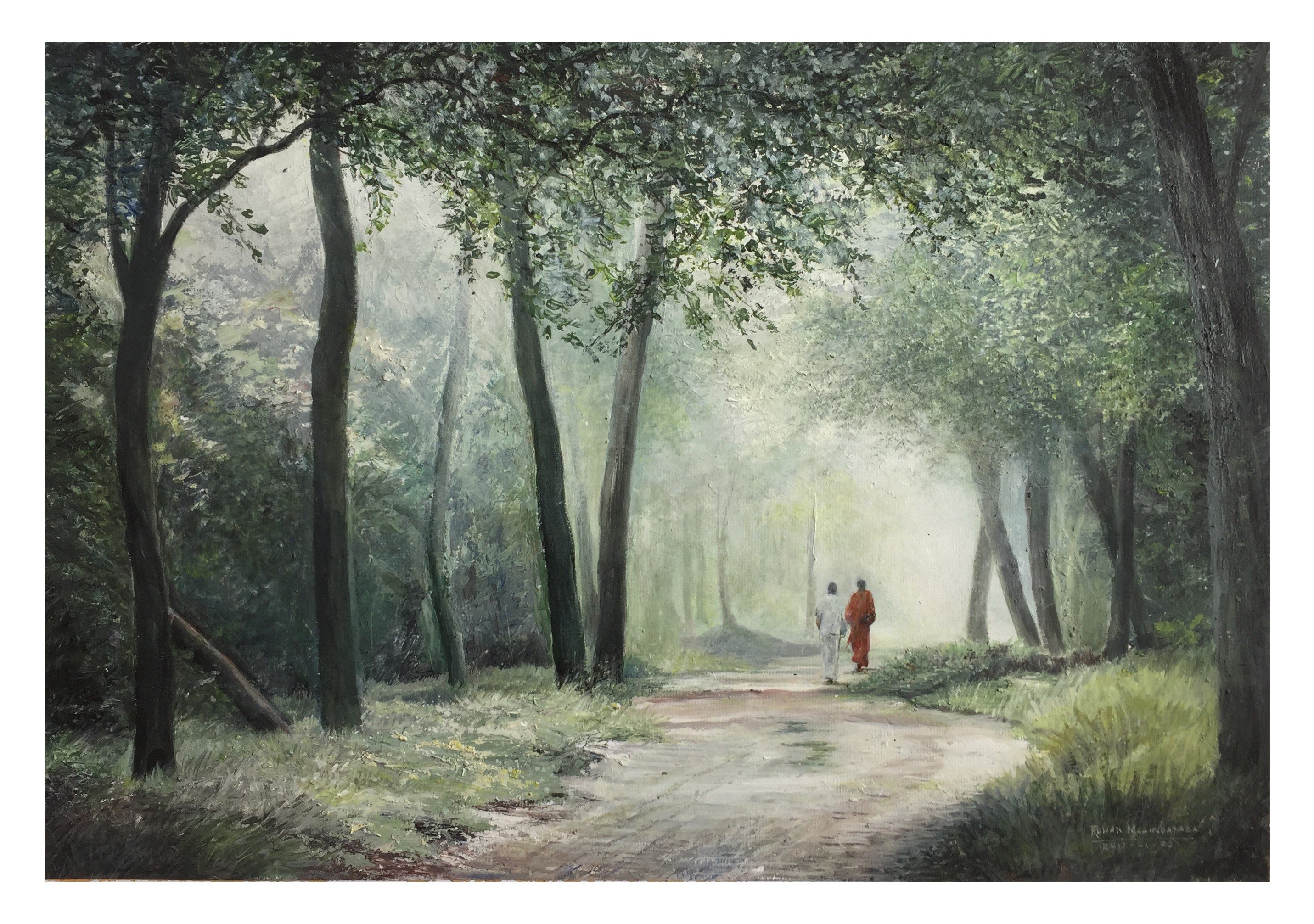 Buddhist monk walking by RUWAN MAHINDAPALA