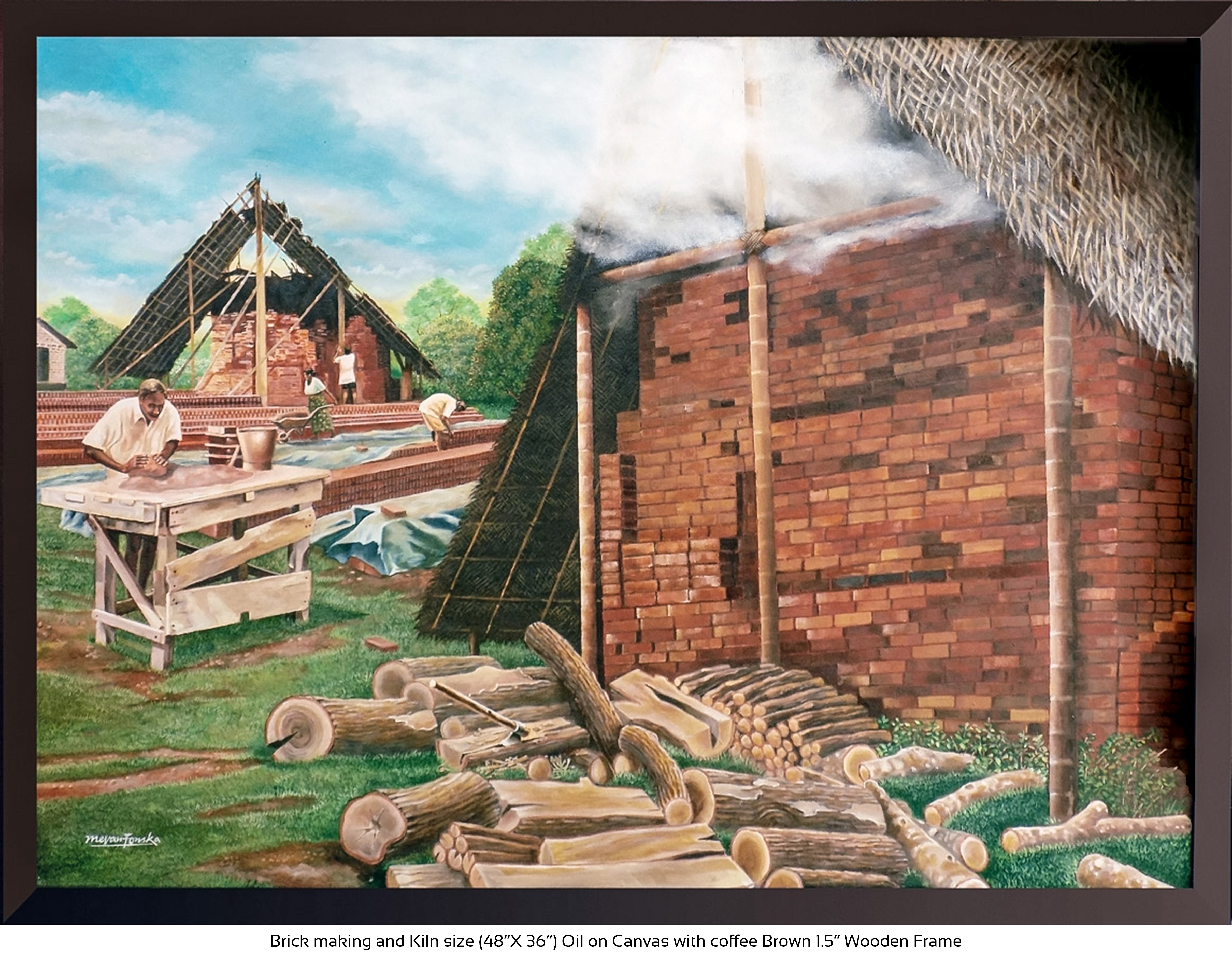 Brick kiln painting by MEVAN FONSEKA