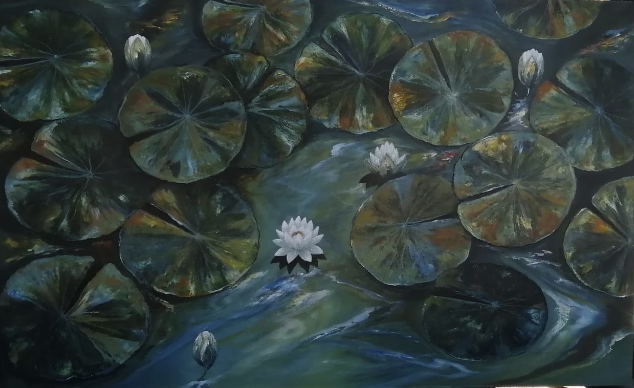 Lotus painting by Dilip Holmes