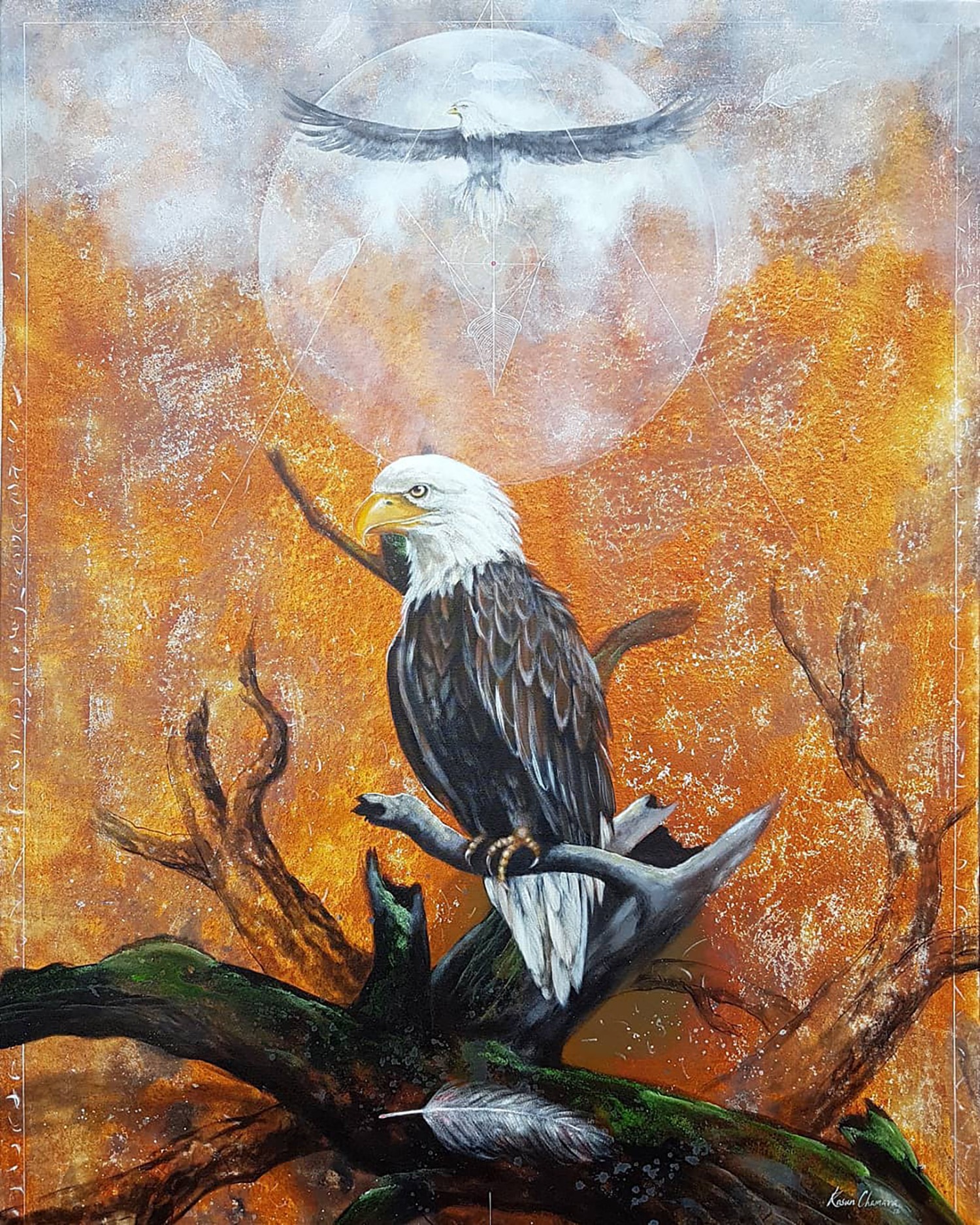 Eagle in Geometric Composition by kasun chamara wickramasinghe