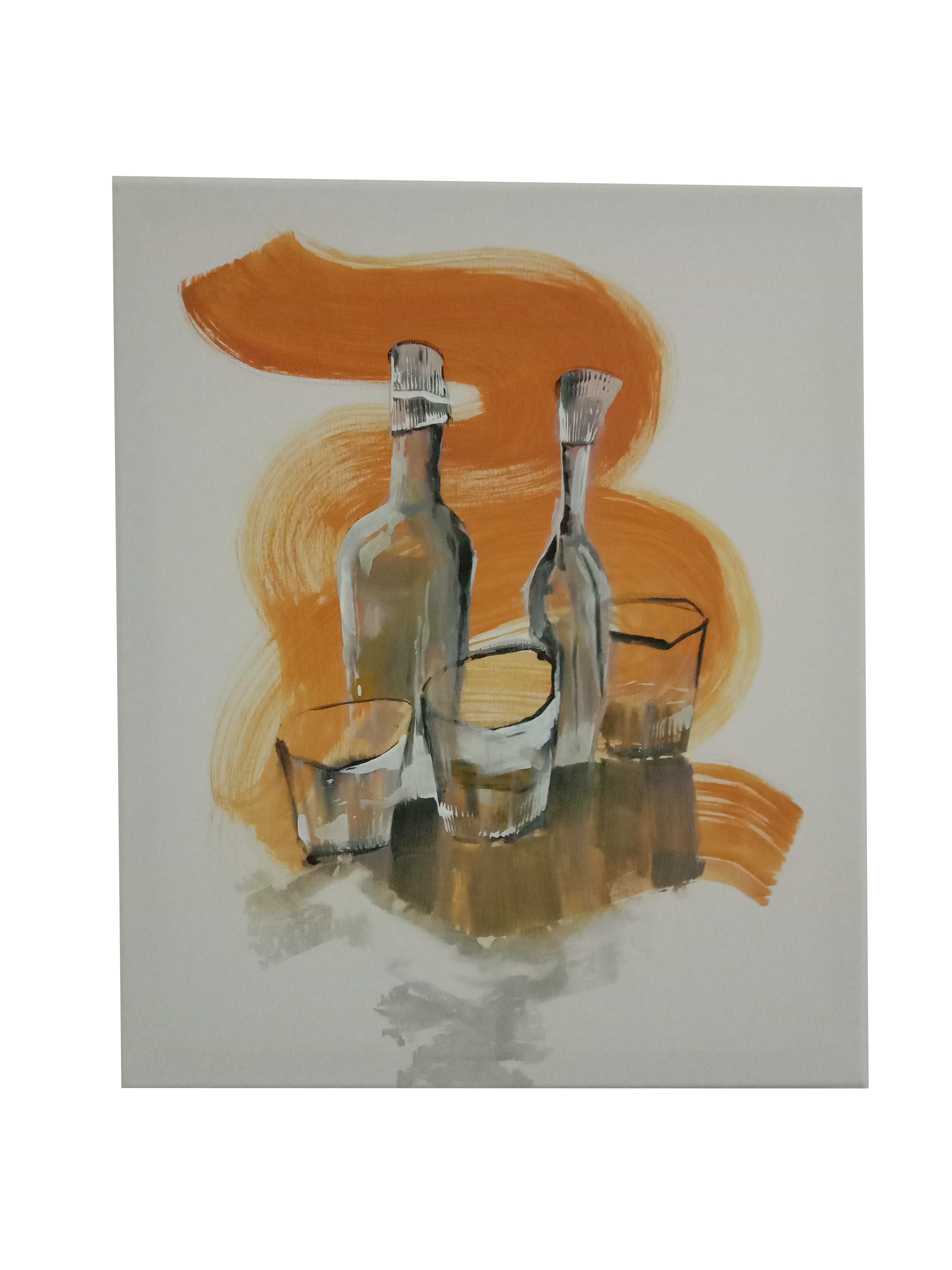 Bottles and Glasses Abstract by Sadeera Mandara