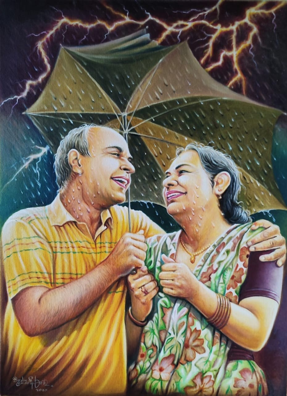 Loving Old Couple by Wasantha Hetti Arachchi