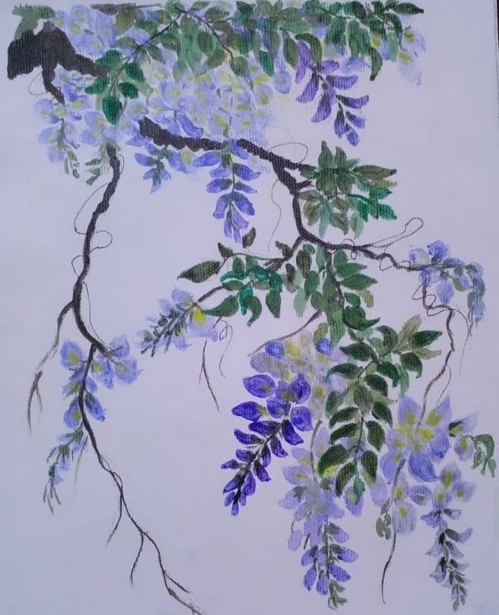 Creep of purple flowers by Kalyani Weerasinghe