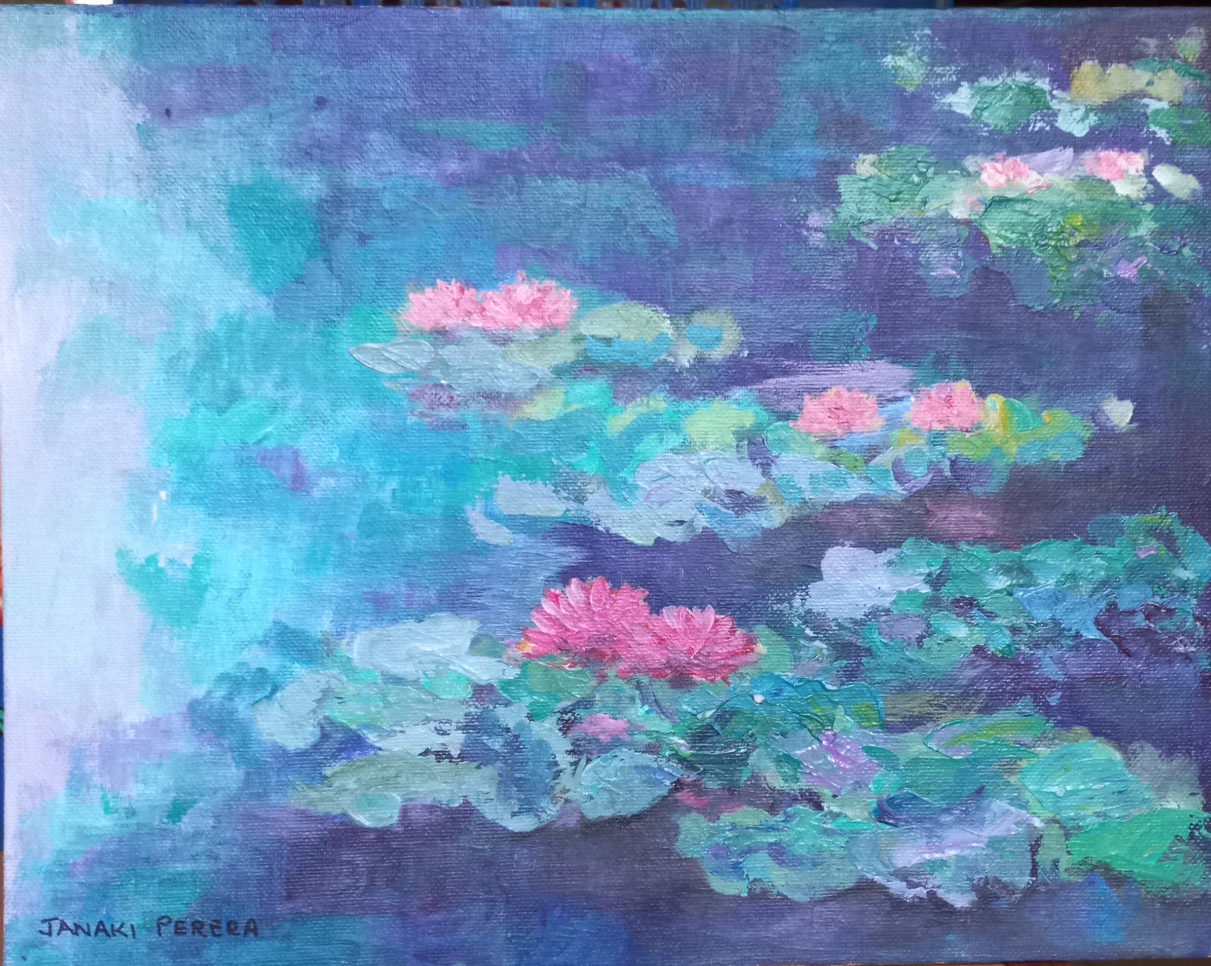 Lotus pond by Janaki Perera