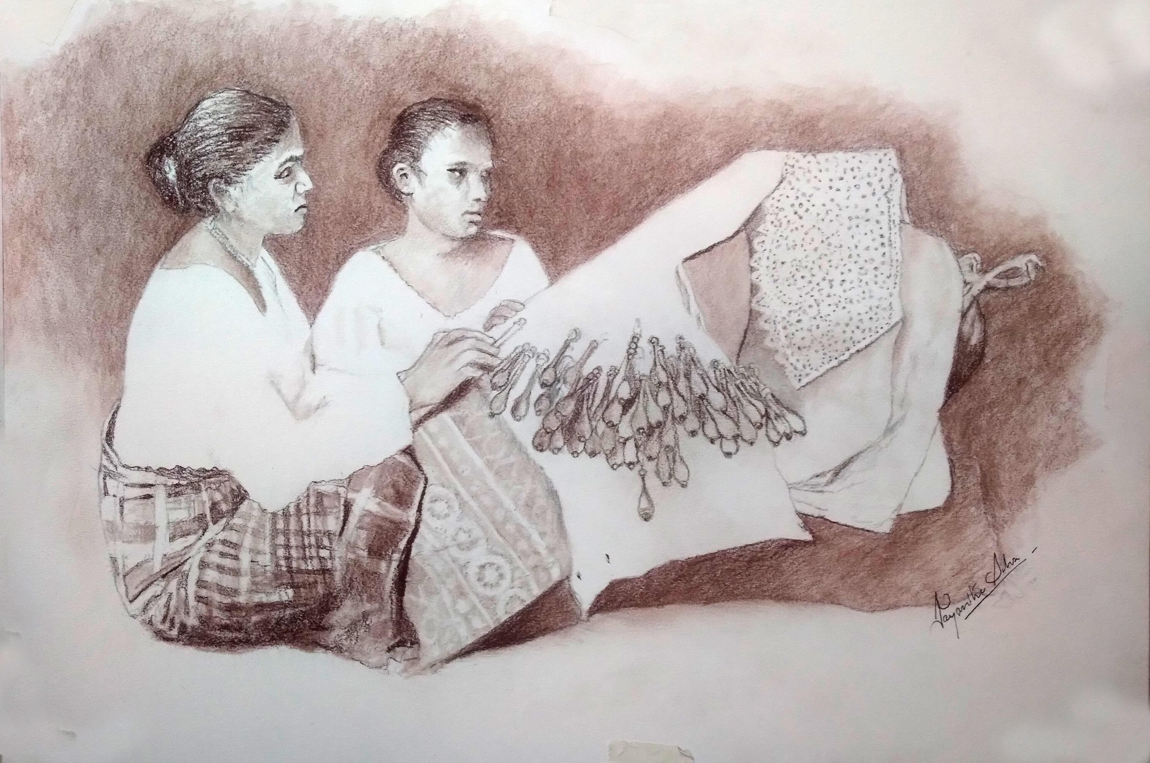 Lace Makers by Jayantha Silva