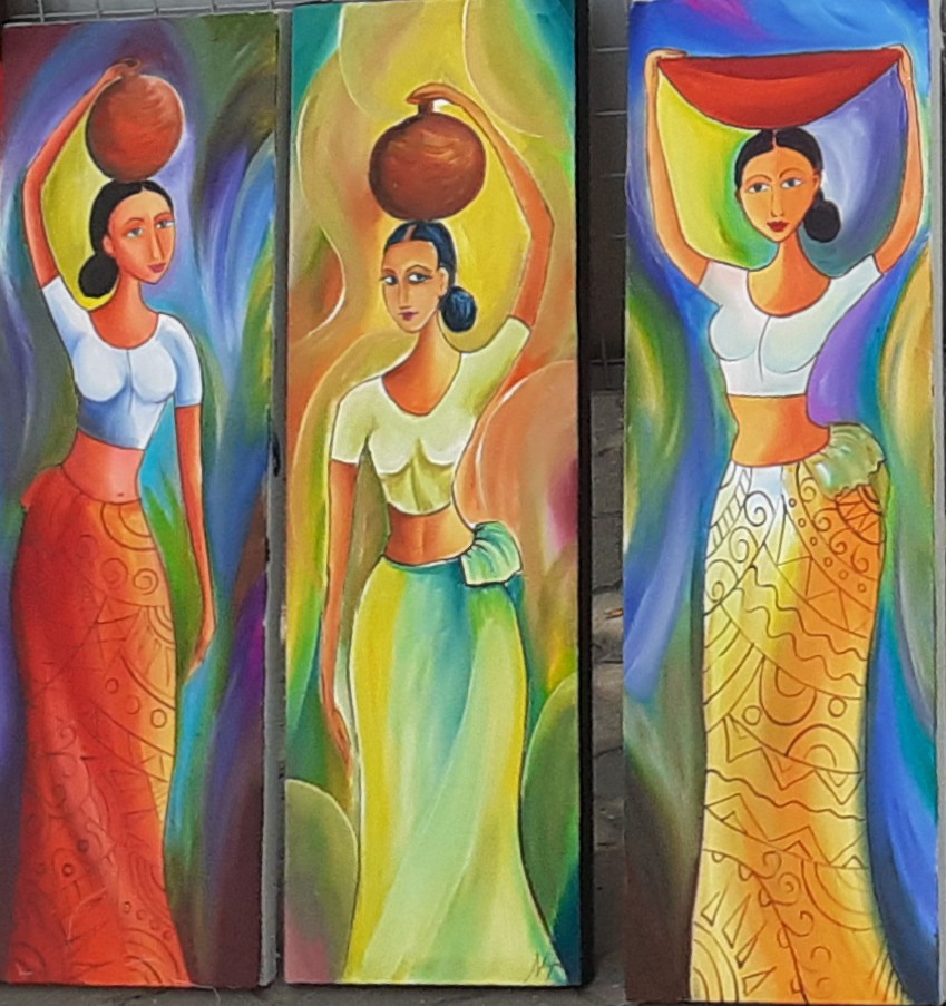 village ladies by Nayoni Kulasooriya