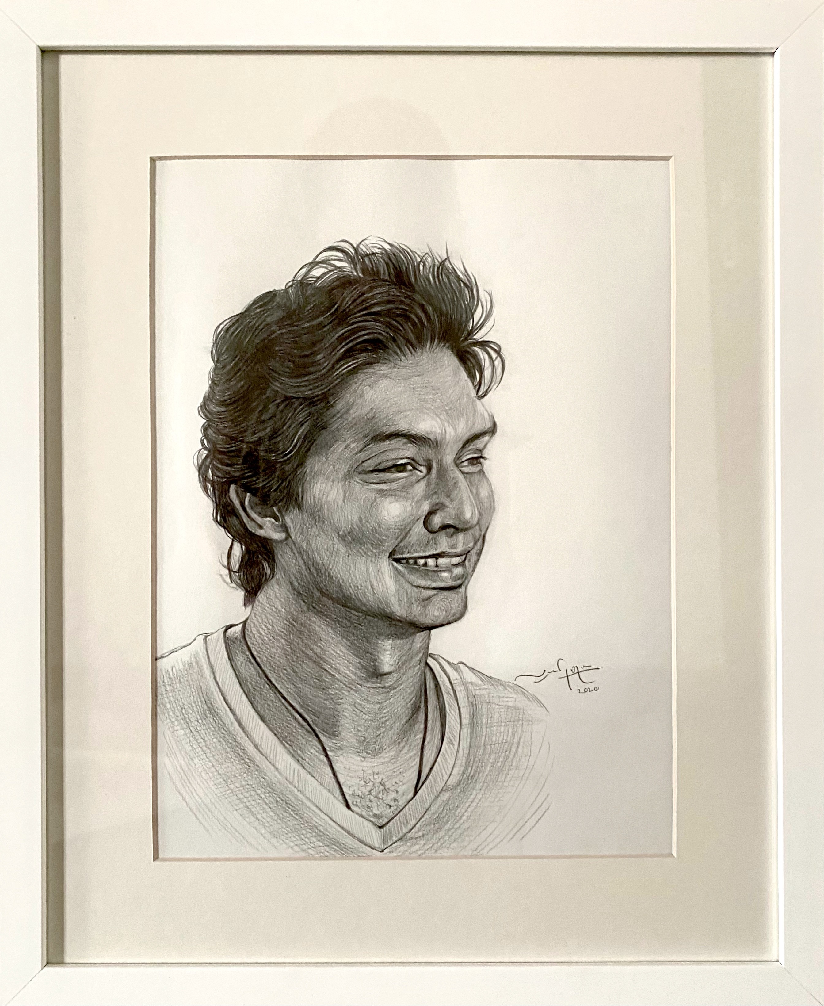 Portrait of Kumar Sangakkara by Prabhani Amandika