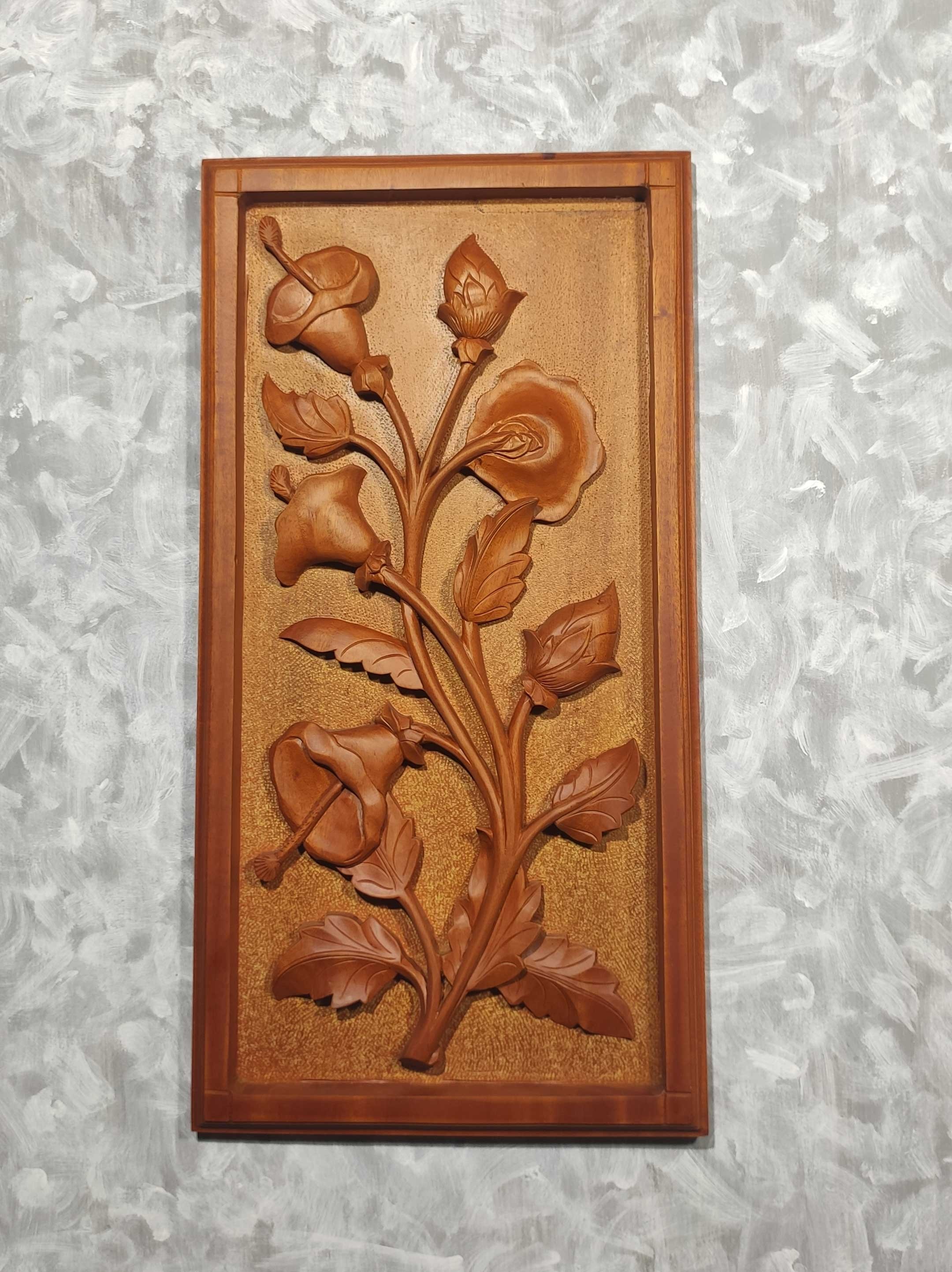 Shoe Flower Wood Carving WallArt by Widalath Arachchilage Jayathilaka