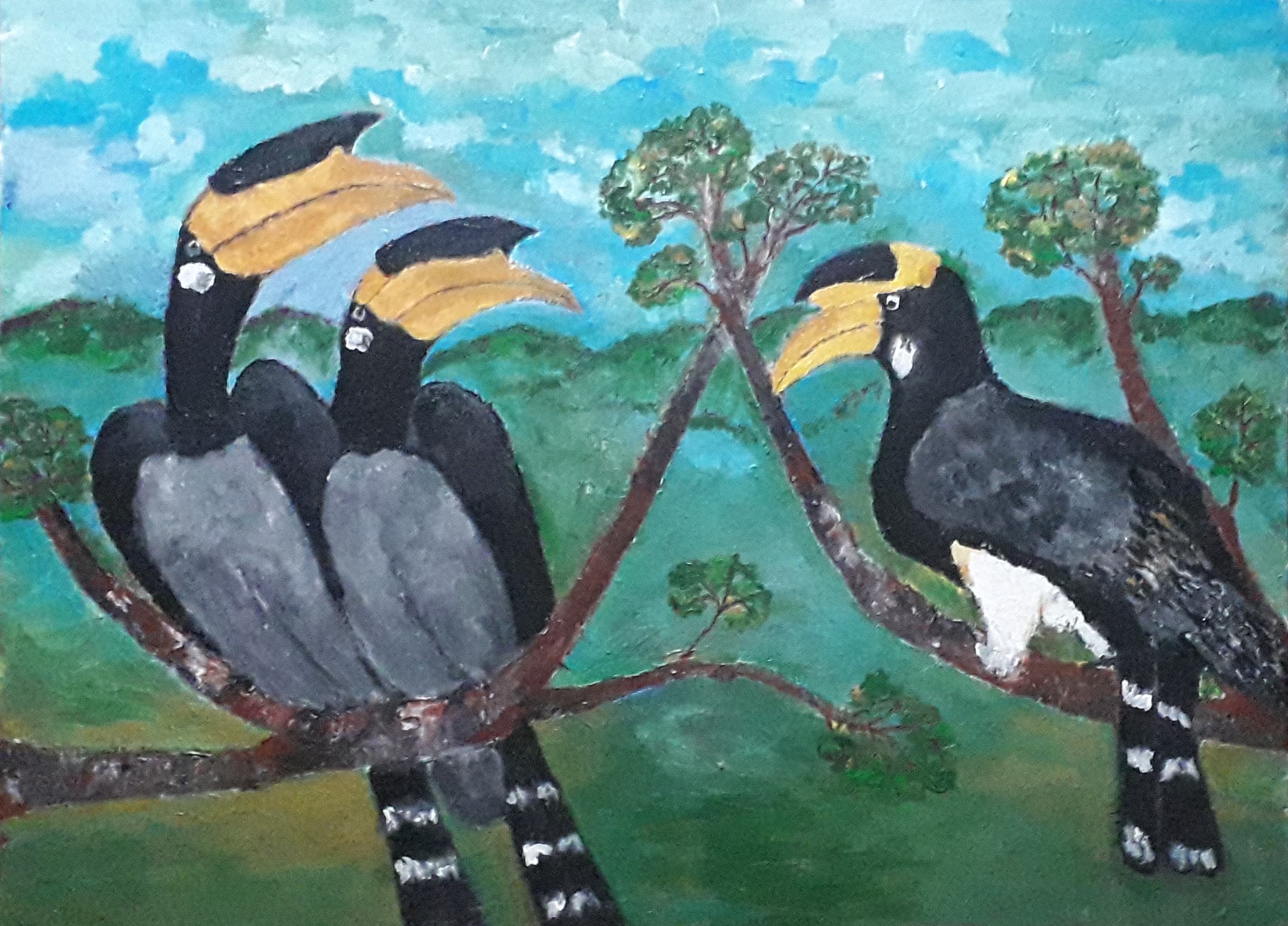 Hornbill Birds by Simpson David