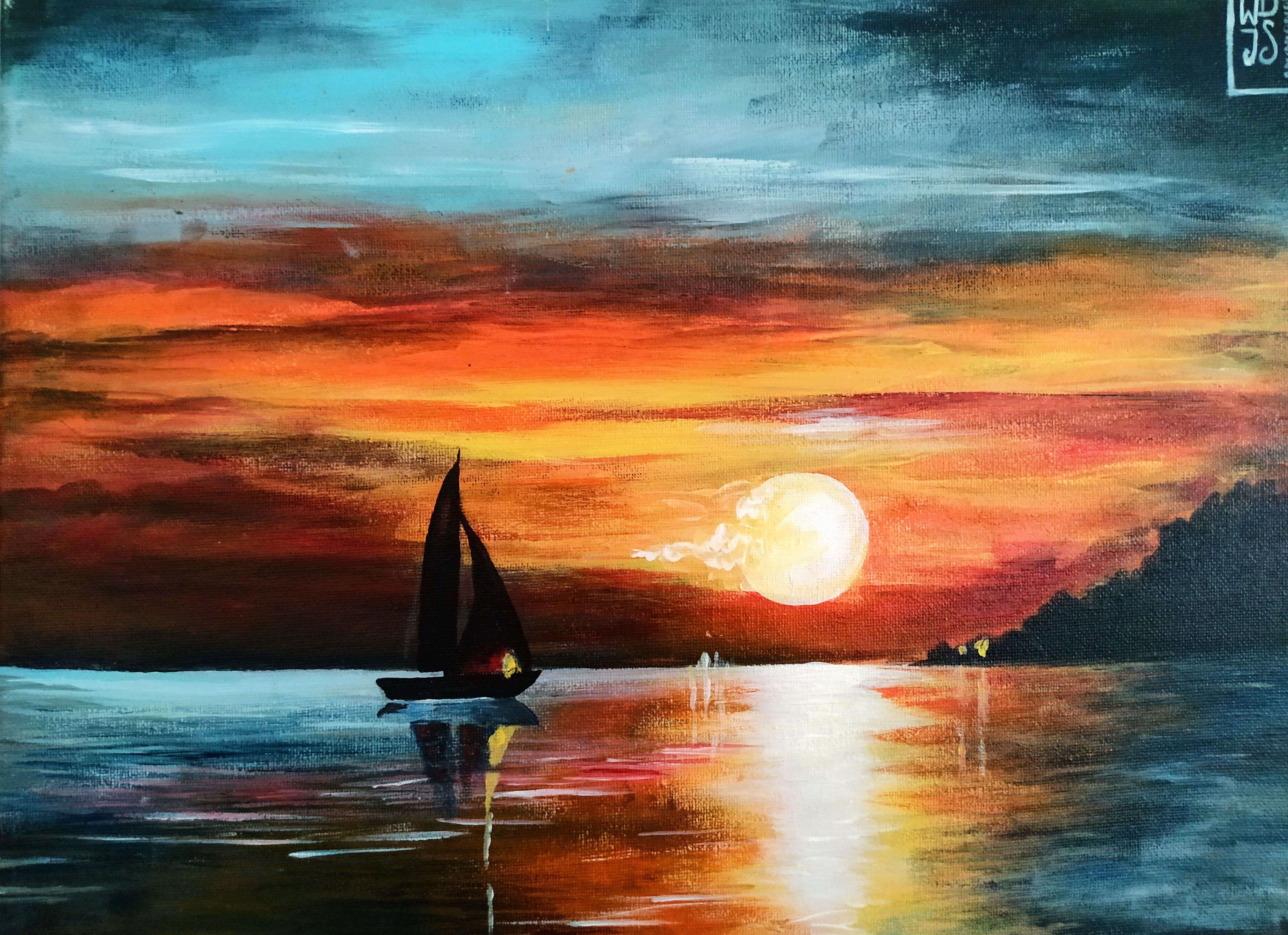 Sunset on water by Jayani Shashikala