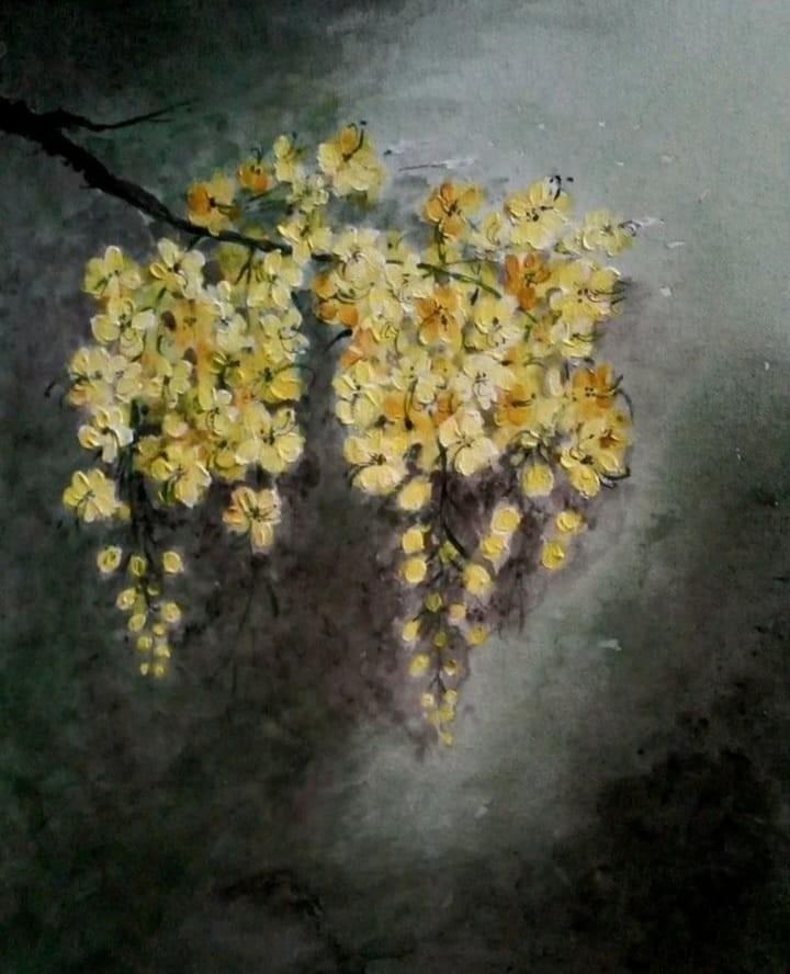 A bunch of Ehela flowers by Kalyani Weerasinghe