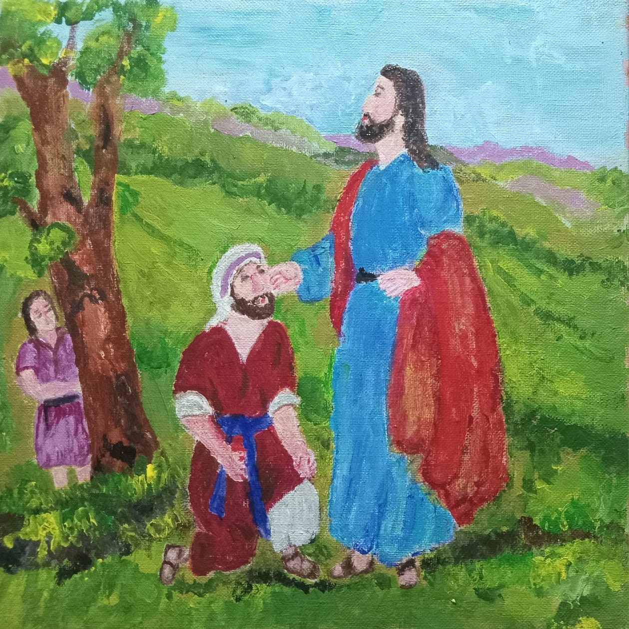 Jesus Heals a Man Born Blind by Simpson David