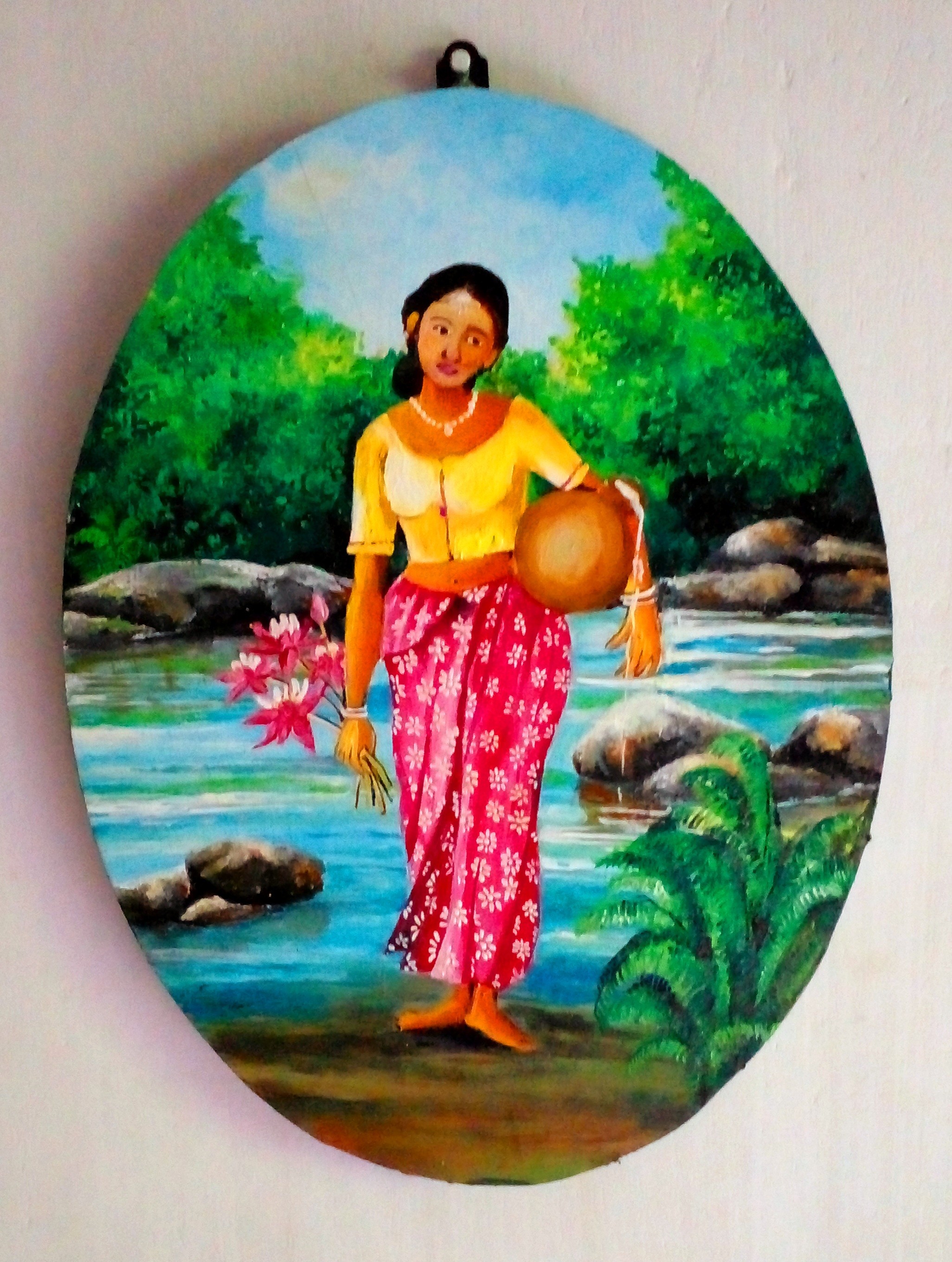 Woman carrying  a water pot by Champa Priyadharshani