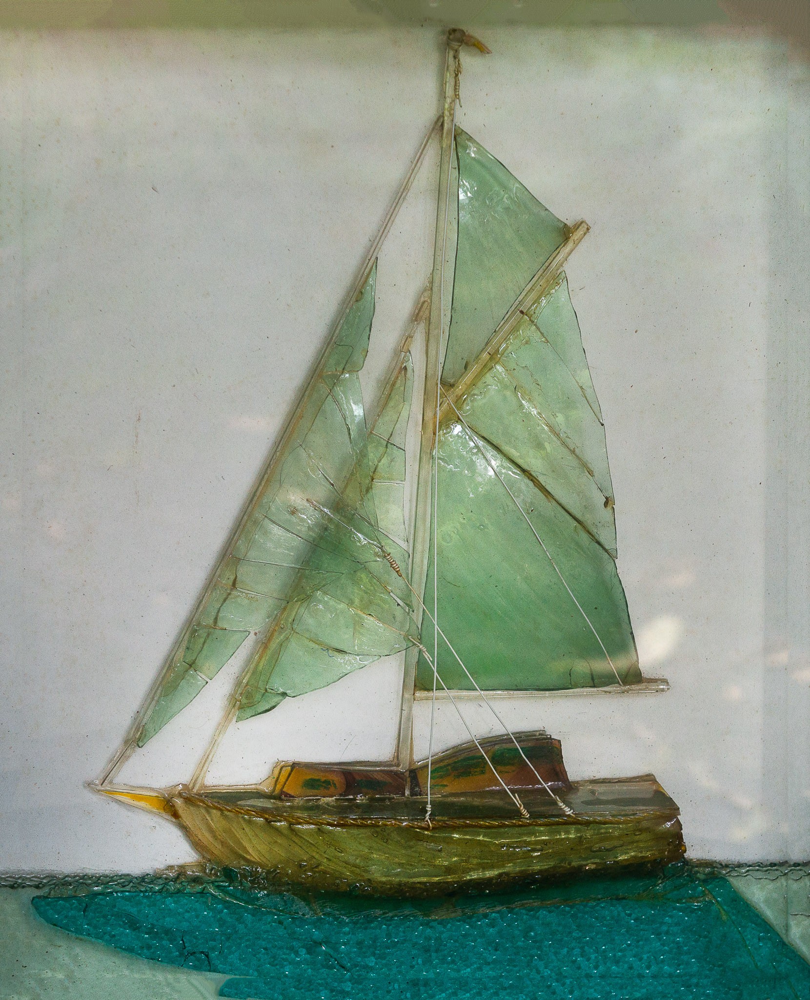 Laminated Glass Art - Ship by Yaswant Amaratunga
