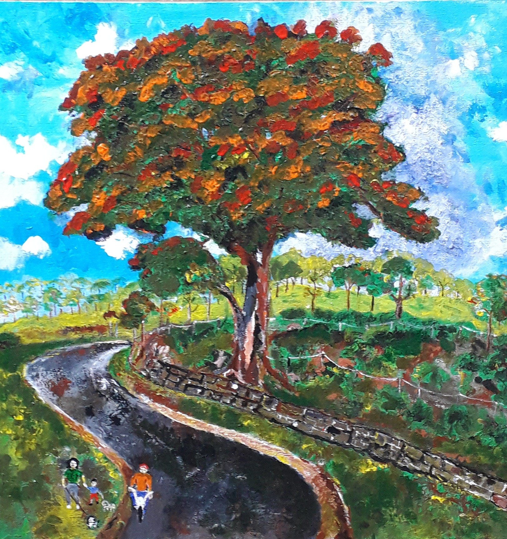 Colorful Tree - And Family Walk by Simpson David