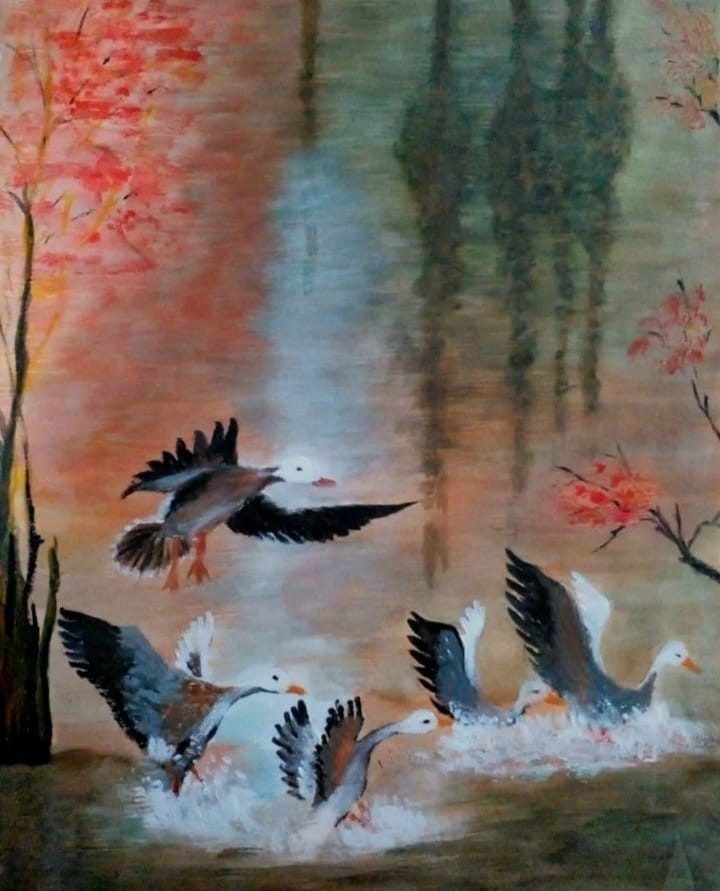 A flock of birds by Kalyani Weerasinghe