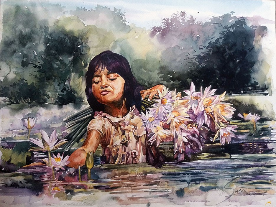BEAUTYFUL GIRL IN WATER by susantha rangana