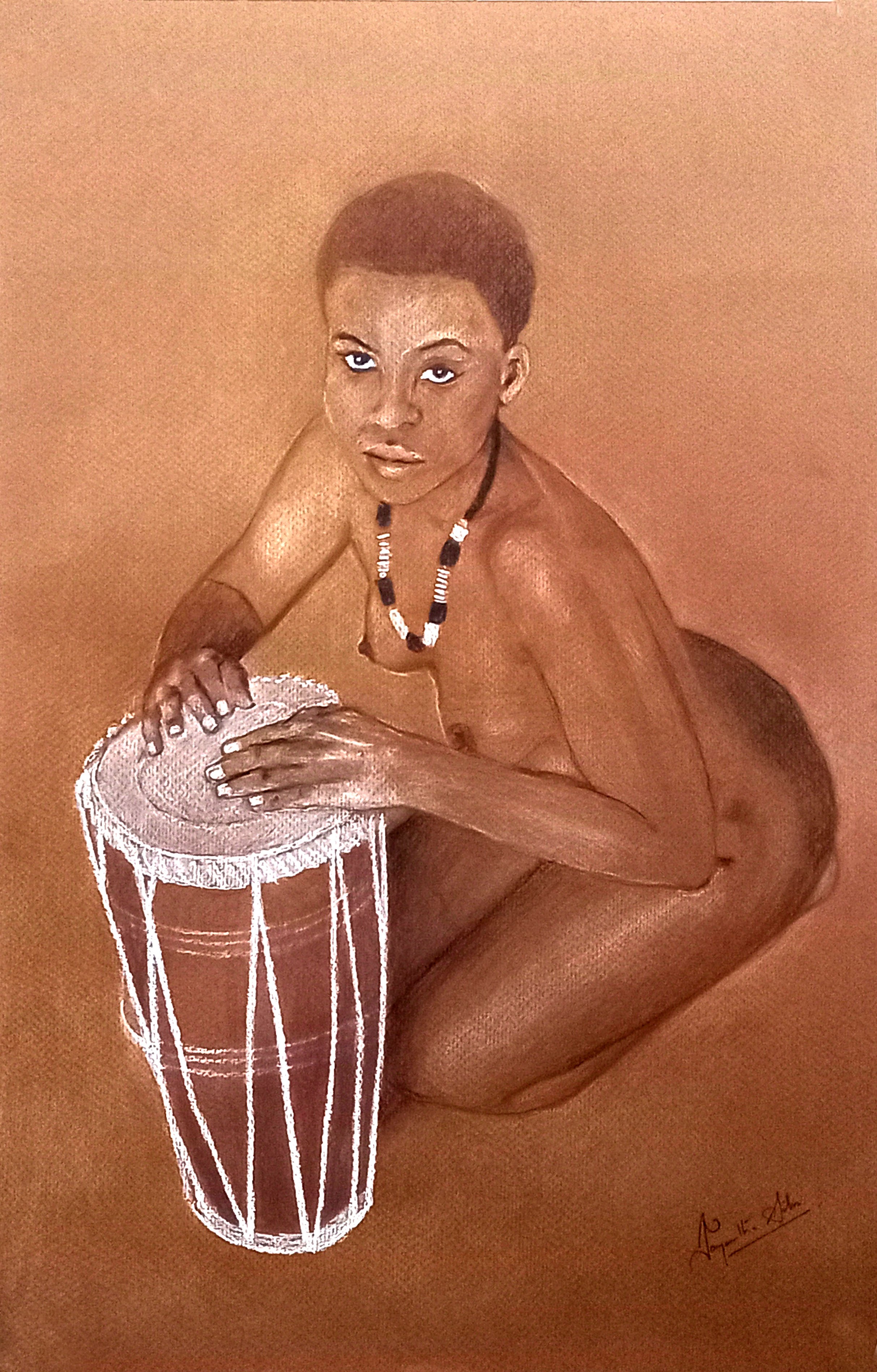 Djembe Drummer by Jayantha Silva
