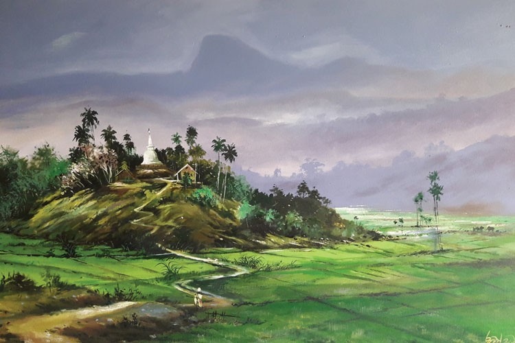 Hansa Sandeshaya painting by Ruwan Chaminda Samaranayake