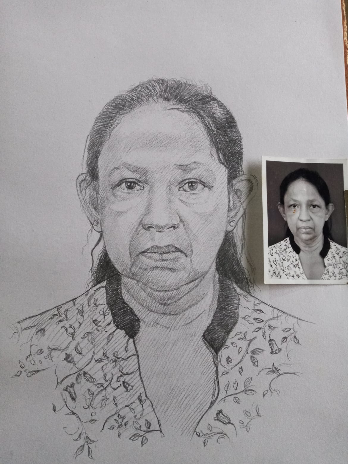 Pencil Portrait - A4 Size by Wasantha Balasuriya
