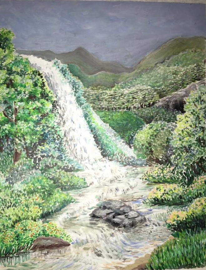 Waterfall (Canvas) by Kamala Karunatilaka