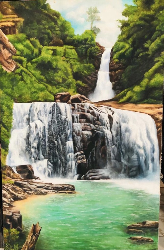 Waterfall  in Katambula estate by Piyal Ranjan Alwis Weerasinghe