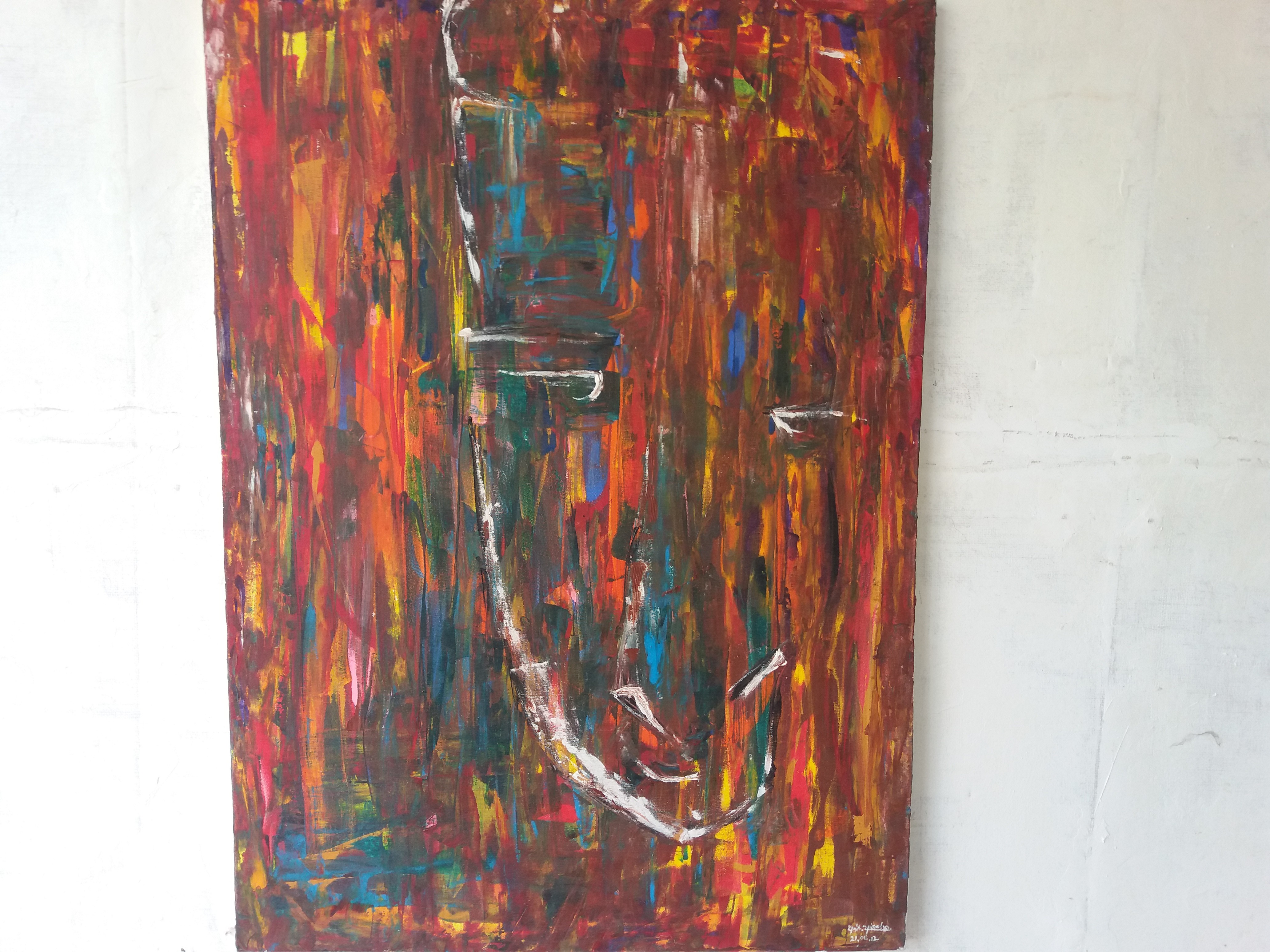 Abstract painting by Aloka Jayathilake