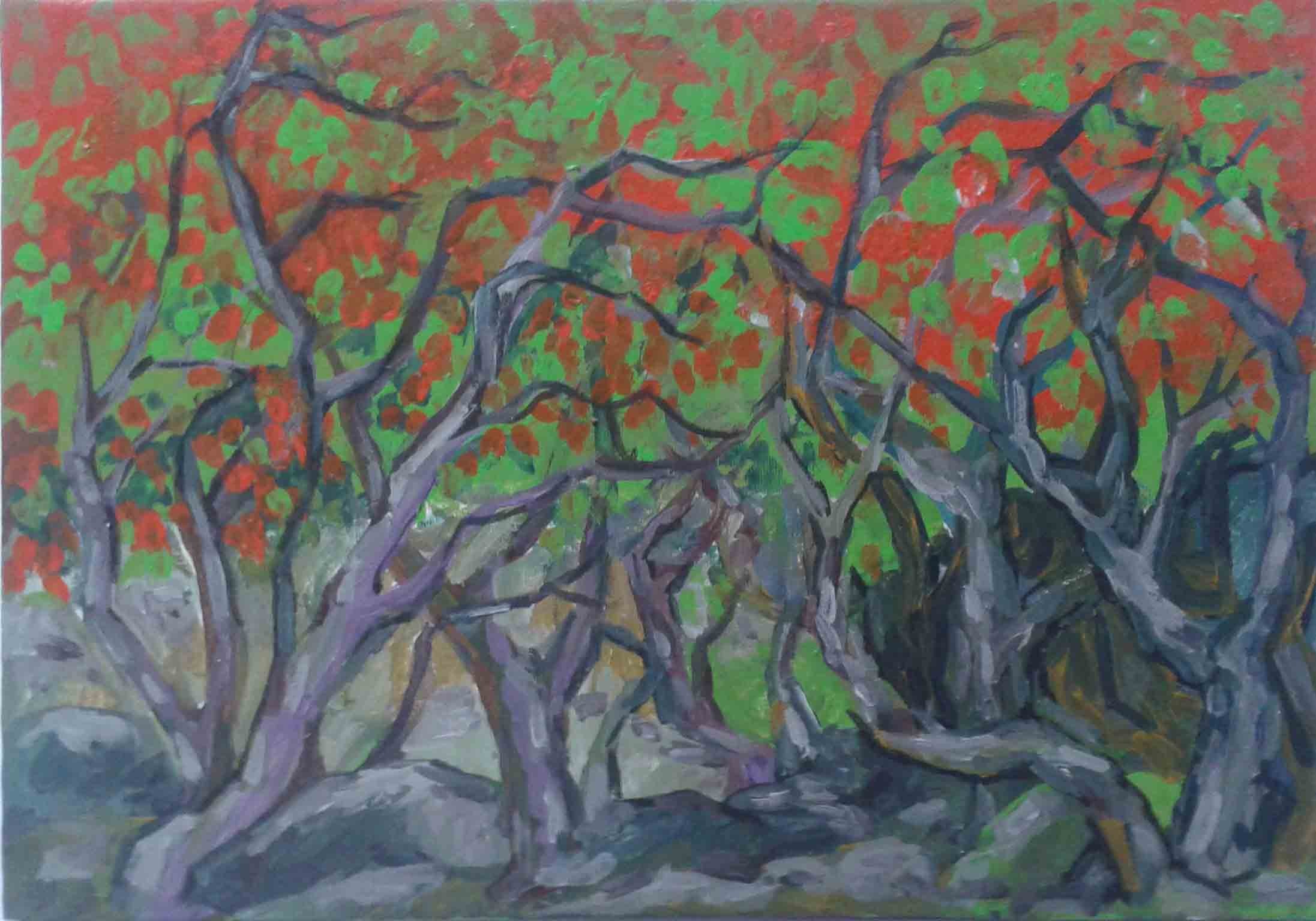 Red trees by Wasantha Namaskara