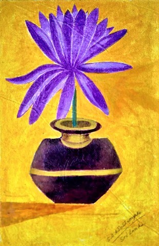 Blue lotus pottery by Amaradewa Dissanayake