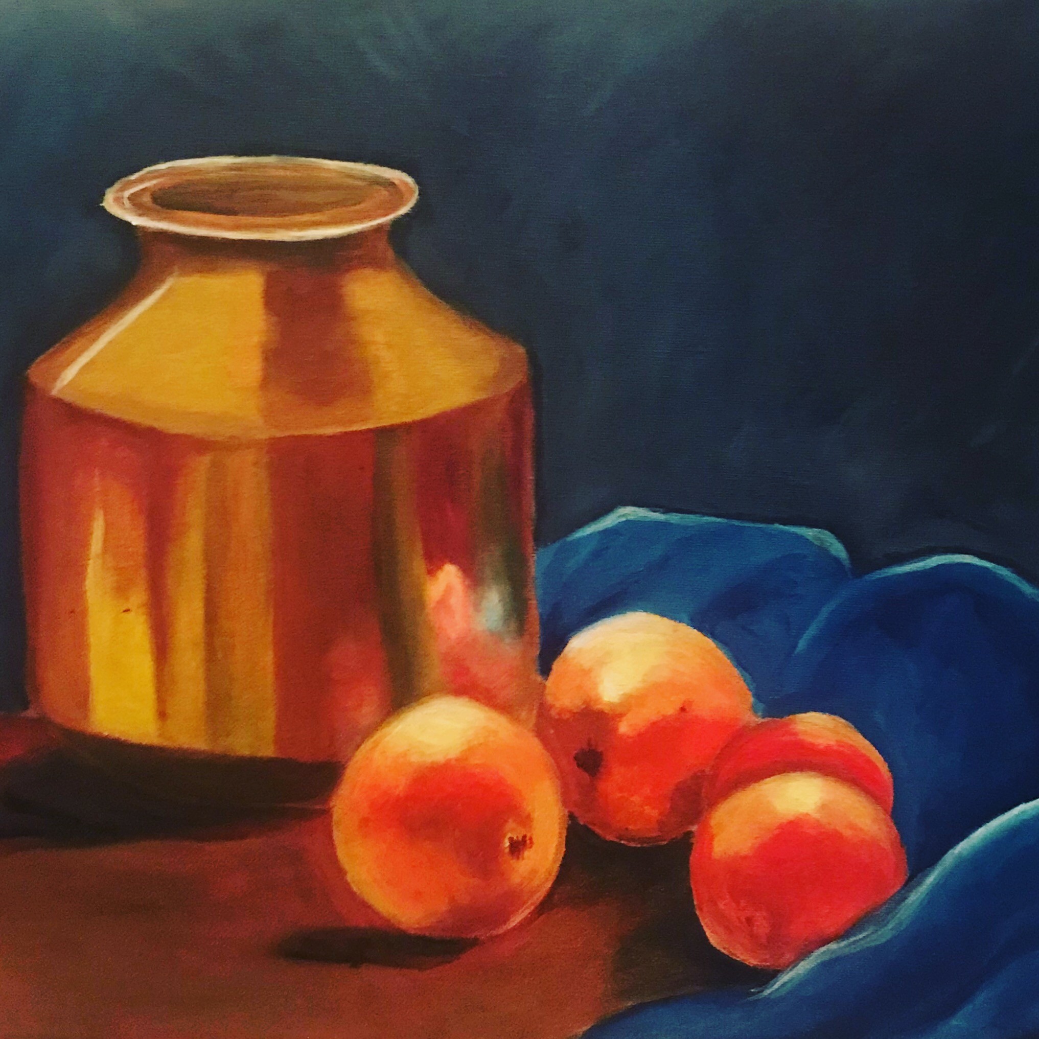 Bronze pot with oranges by Thilini De Simon