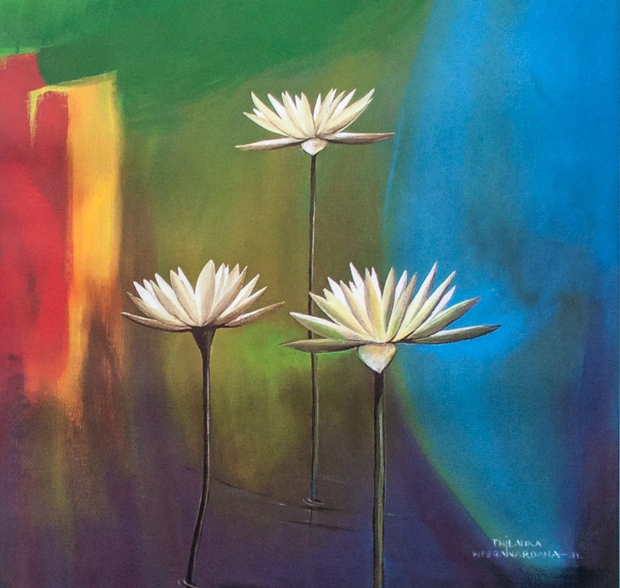 Lotus Flower-Mix Background Smal by Thilanka Weerawardana