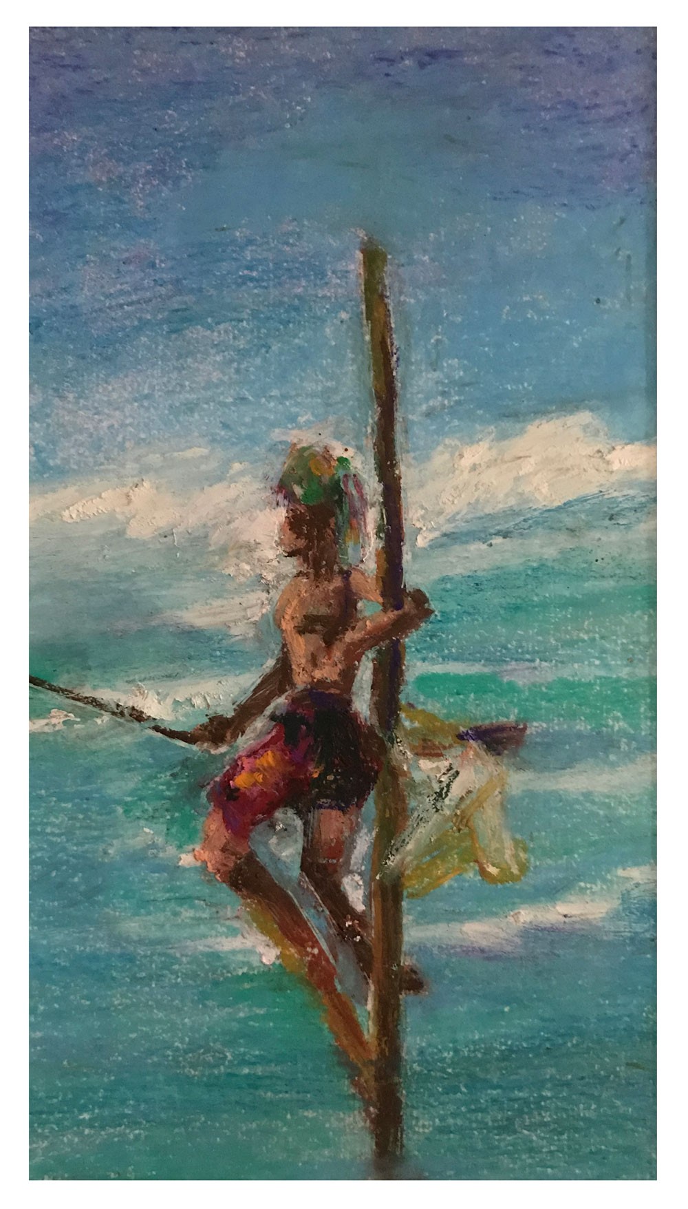 Stilt Fishing by Chamath Lokuliyana