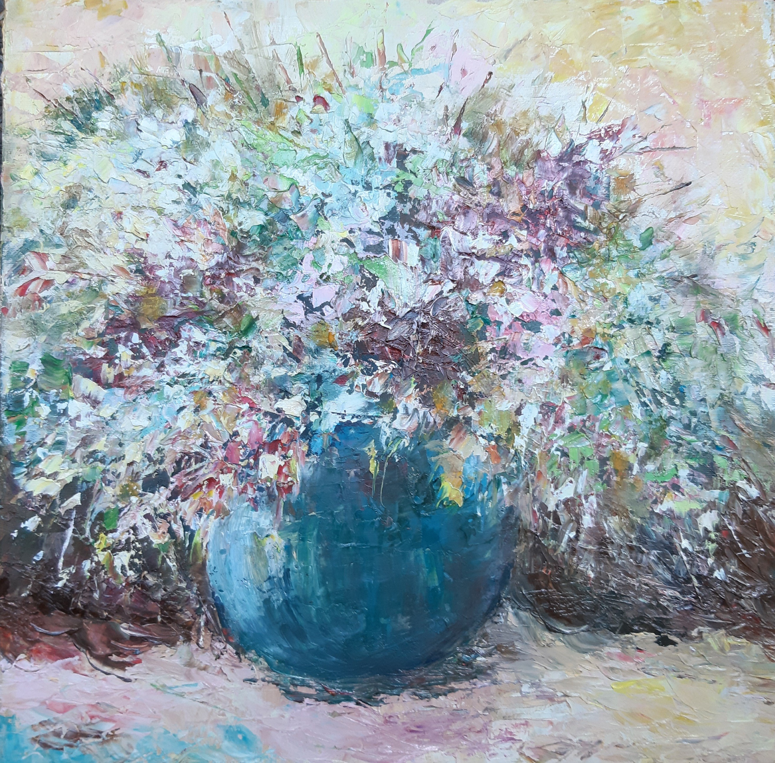 Pot with flowers by Zamshiya Kaleel