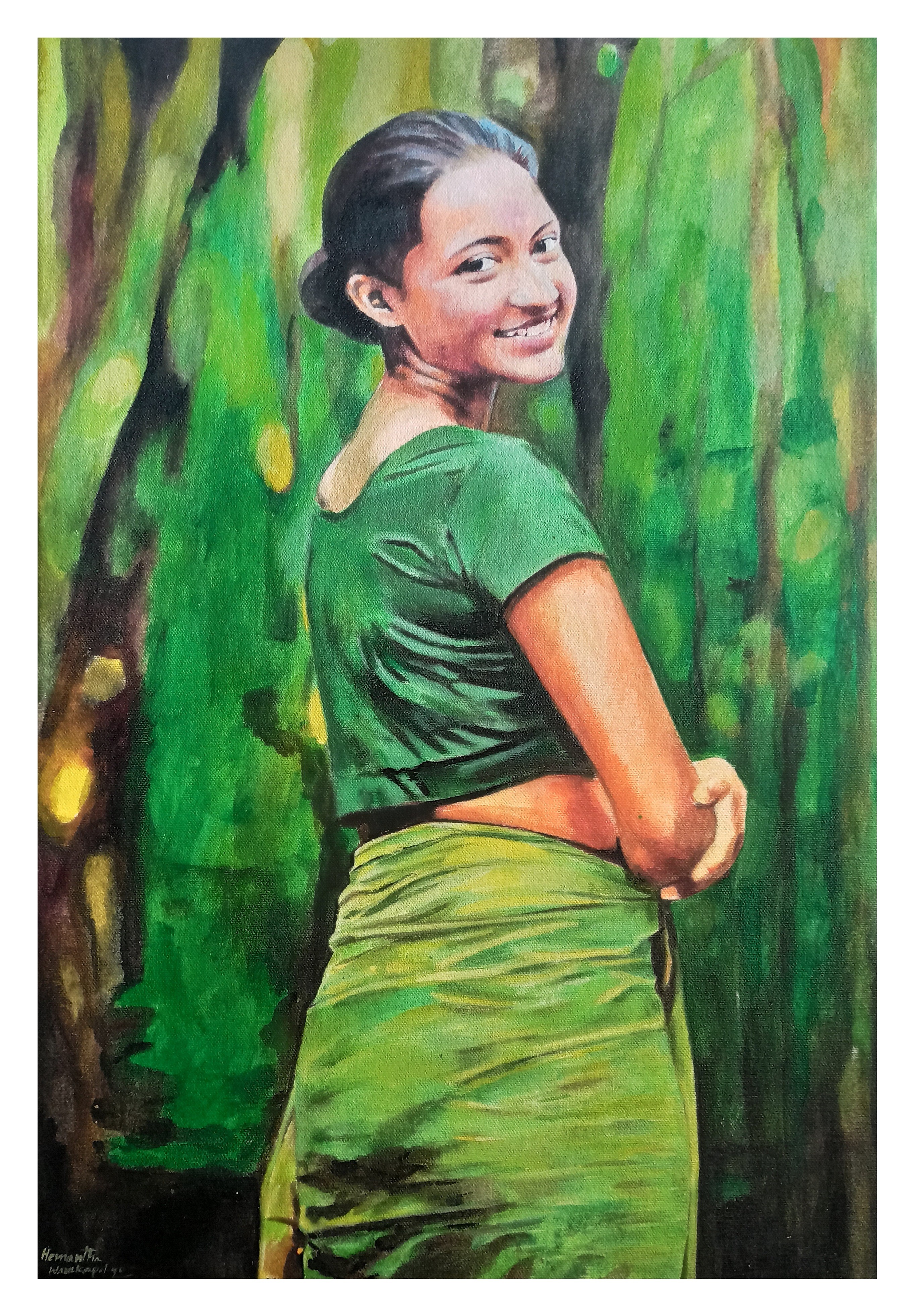 Girl in Green by Hemantha Warakapitiya