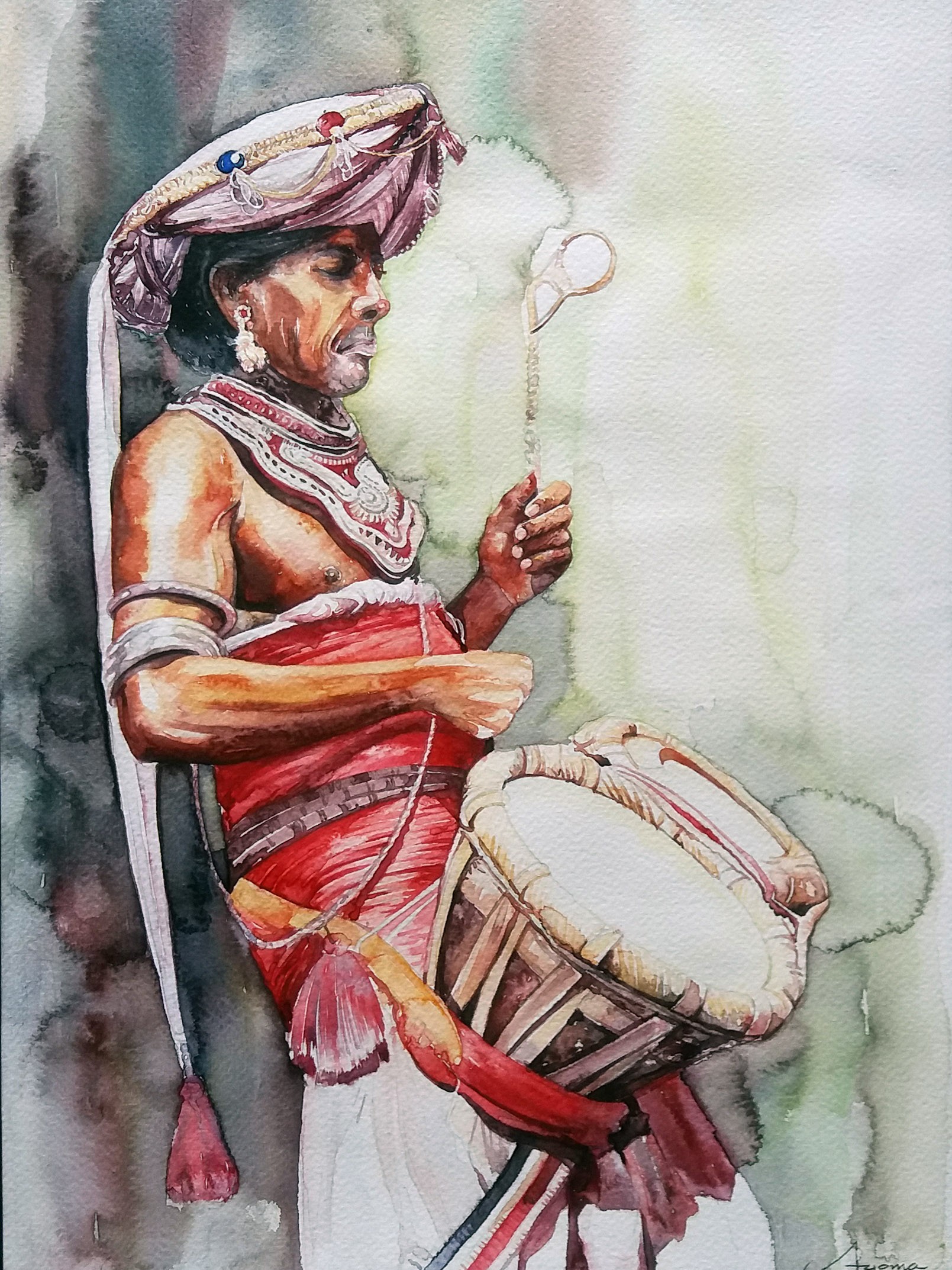 Sri Lankan drummer by Ayoma Wijerathne