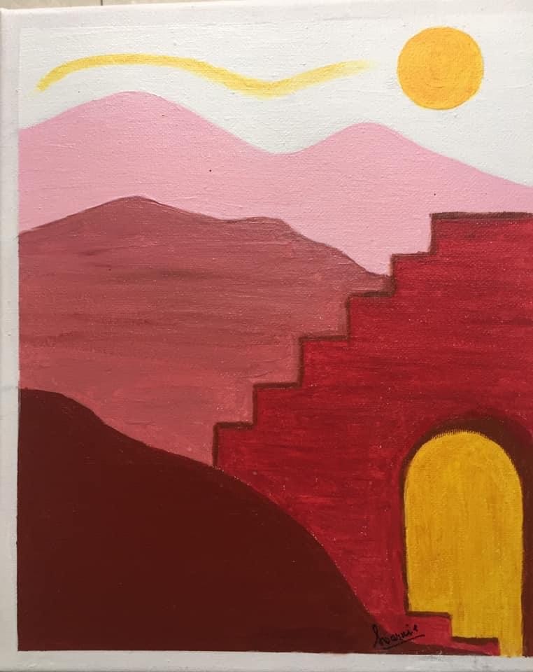 Pink mountains by Swarnie Fernando