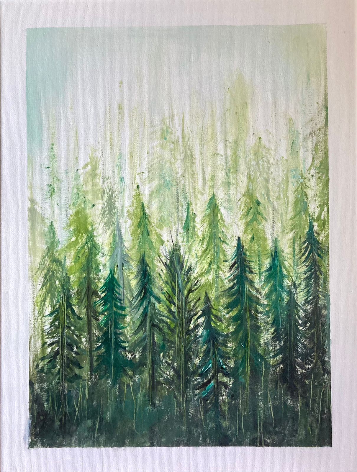 Treeline on canvas by Anandi Goonewardene