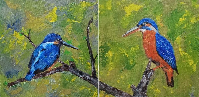 Pair of King Fisher by Simpson David