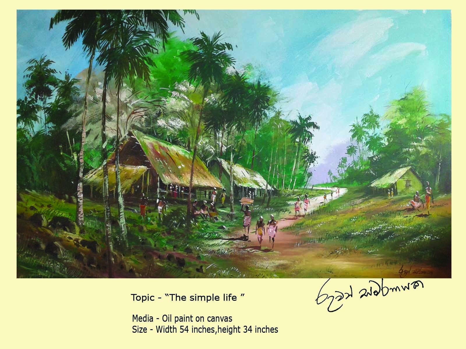 The simple Life painting by Ruwan Chaminda Samaranayake