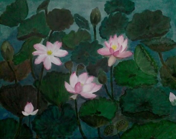 Lotus flowers by Kalyani Weerasinghe