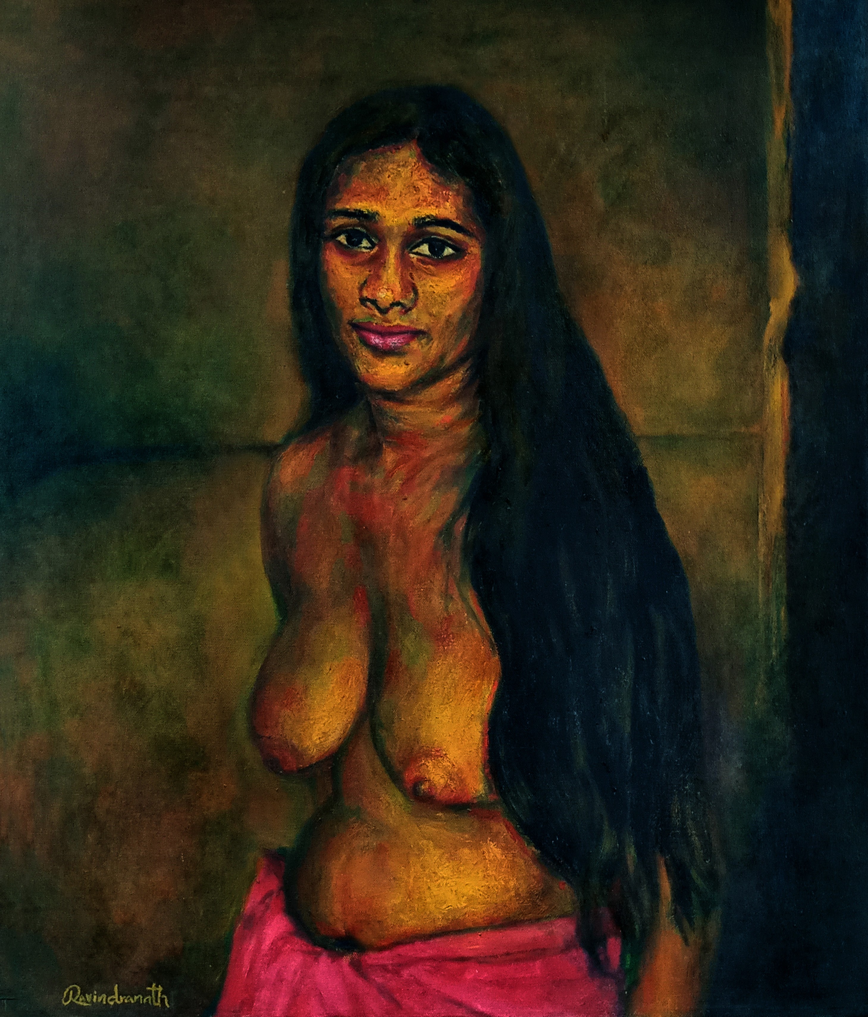 Semi Nude Female by Ravindranath Jayasekera