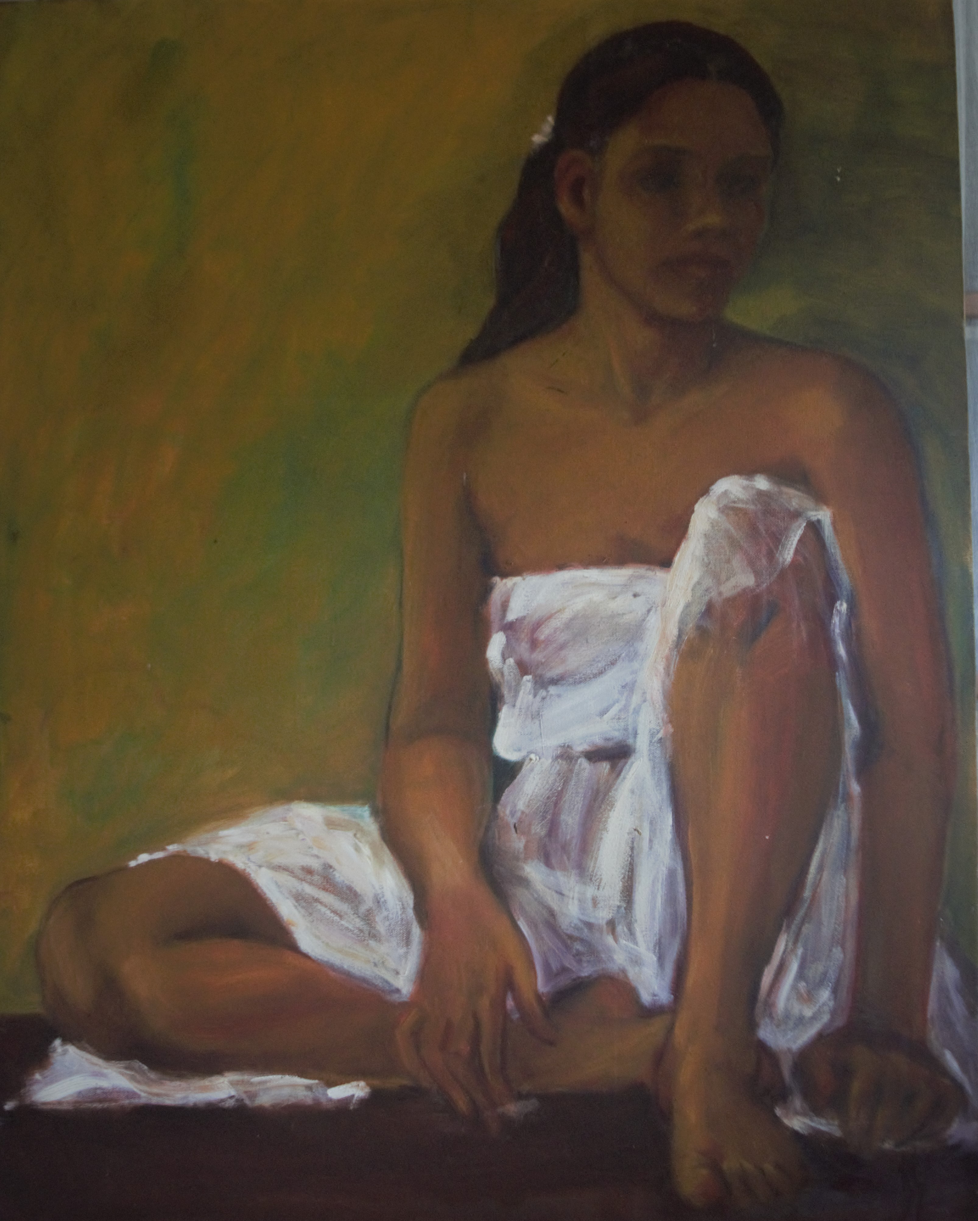 Girl in a white dress by Senani Senanayake