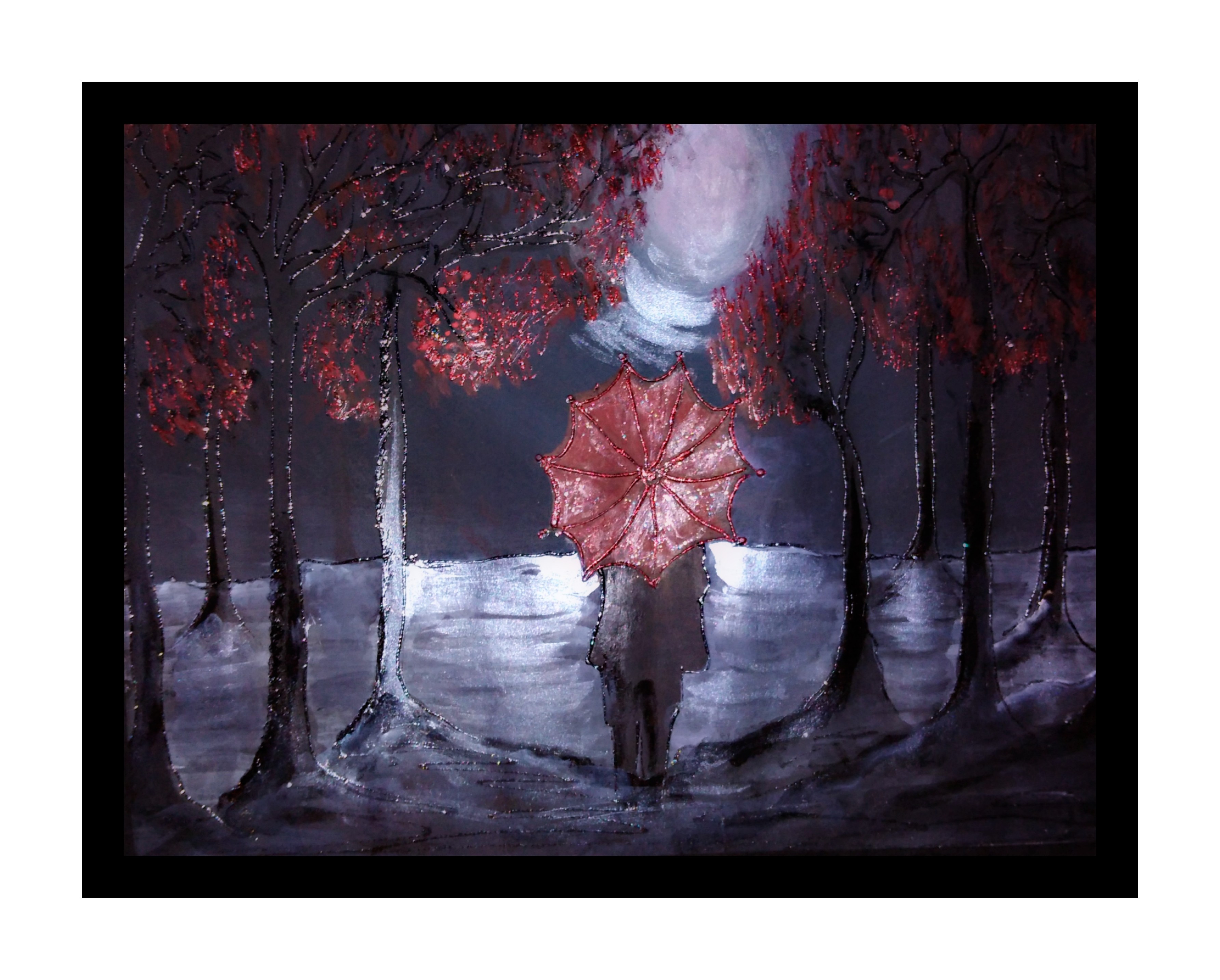 Red umbrella by Jayani Chethana