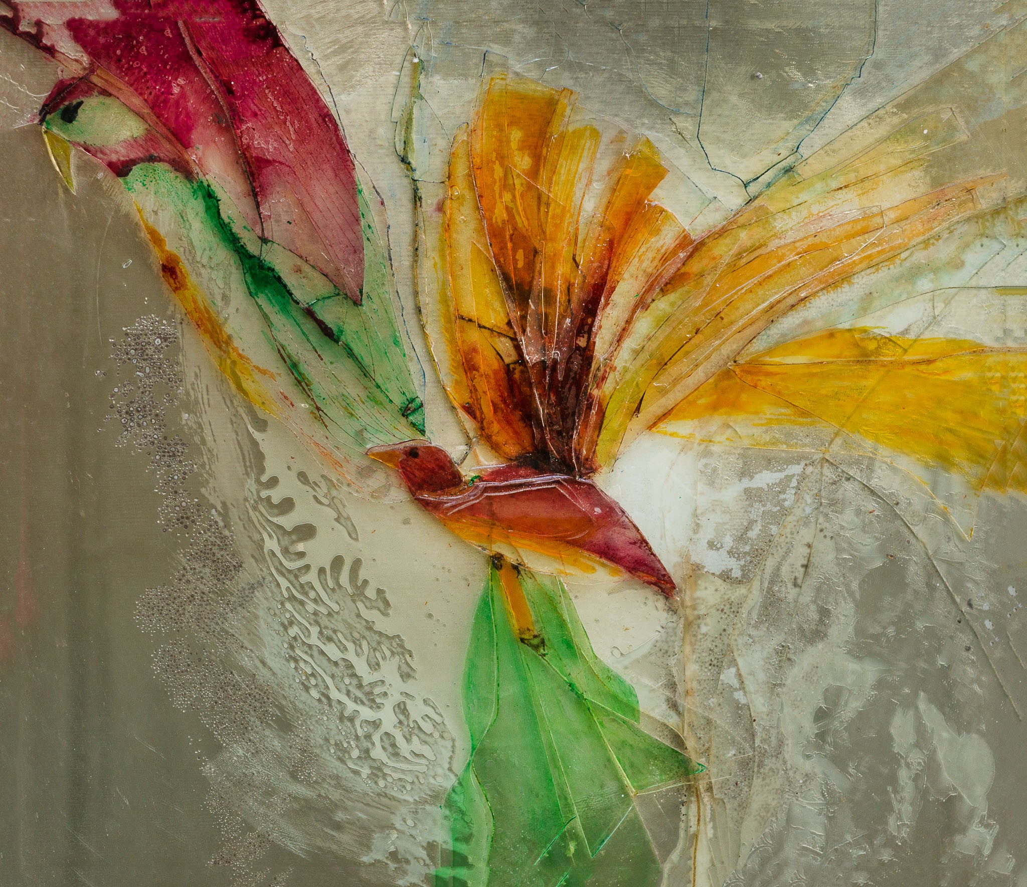 Laminated Glass Art - Fly Bird by Yaswant Amaratunga
