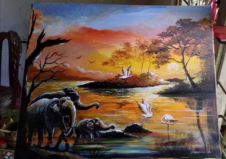 THE ELEPHANTS SUNSET by Samanmali Thushara