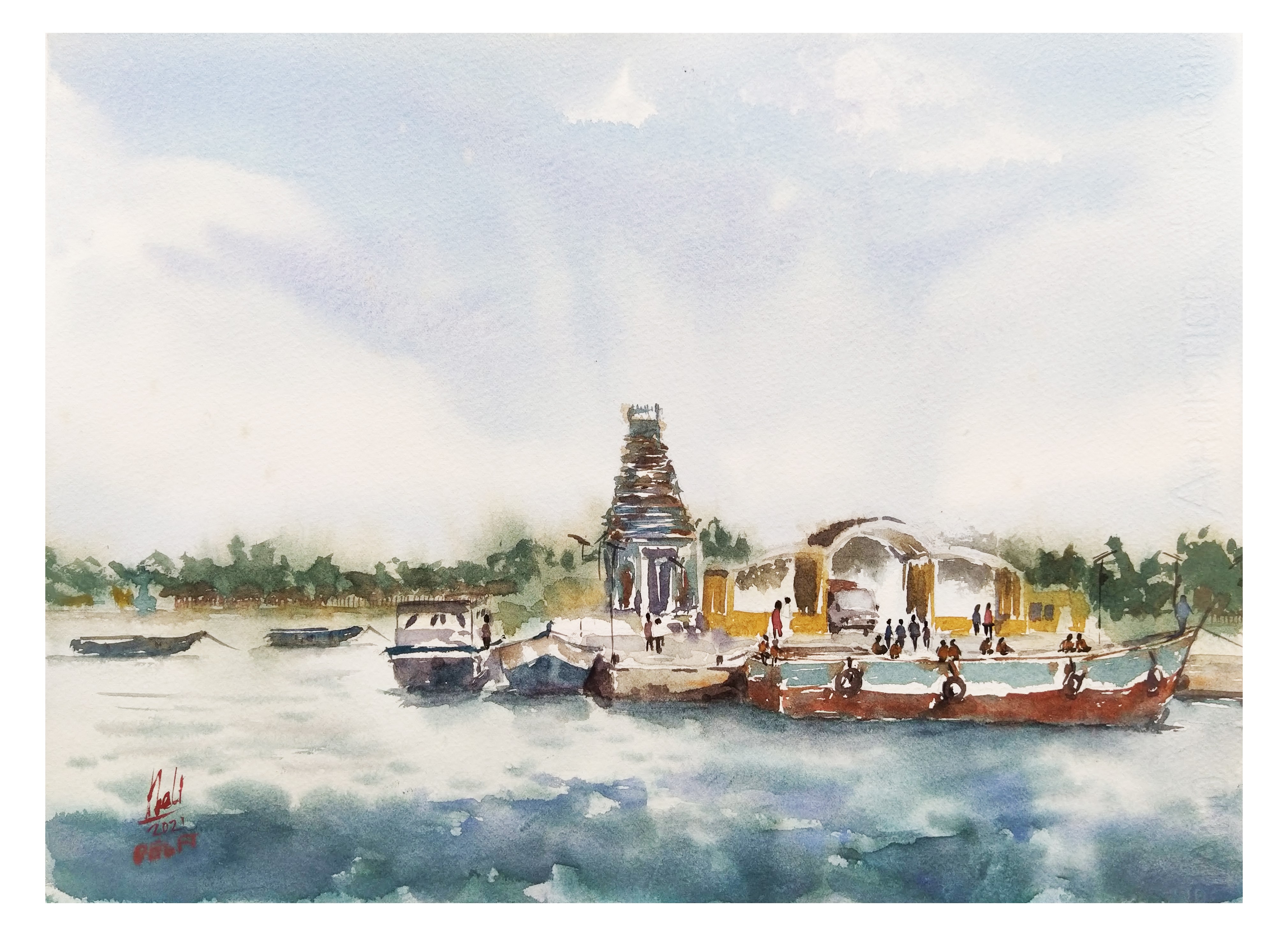 WATERCOLOUR LANDSCAPE DELFT by Yasiru S. Neligama